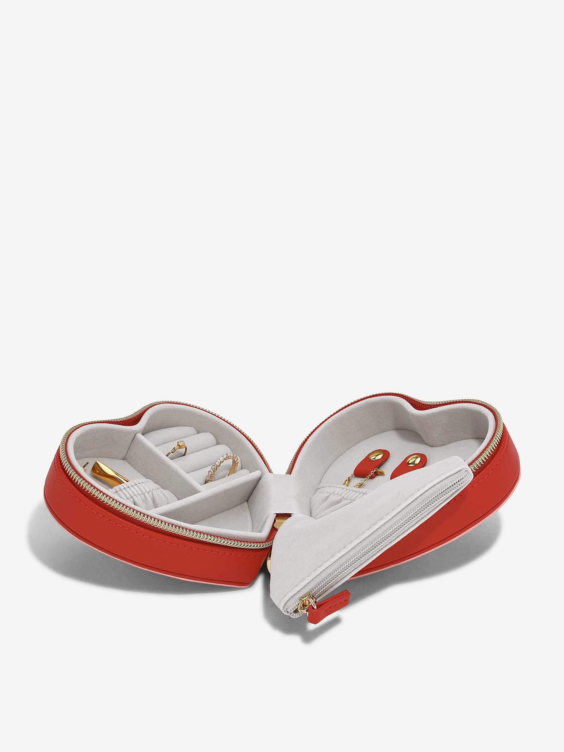 Stackers Heart Travel Jewellery Box Red
