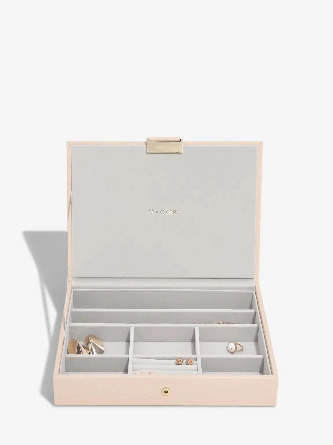 Stackers Deksel voor Klassieke Juwelendoos Roze Raffia - Mystackers