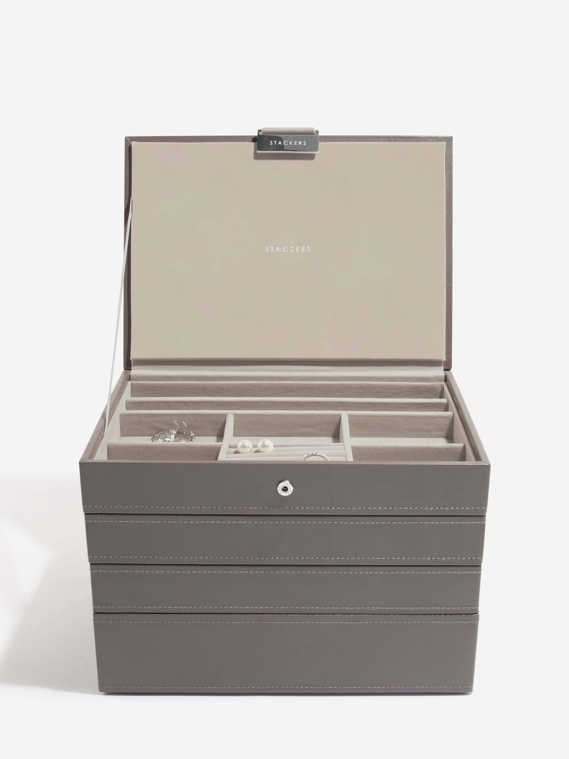 Stackers Klassieke Juwelendoos Set van 4 Zachtbruin - Mystackers