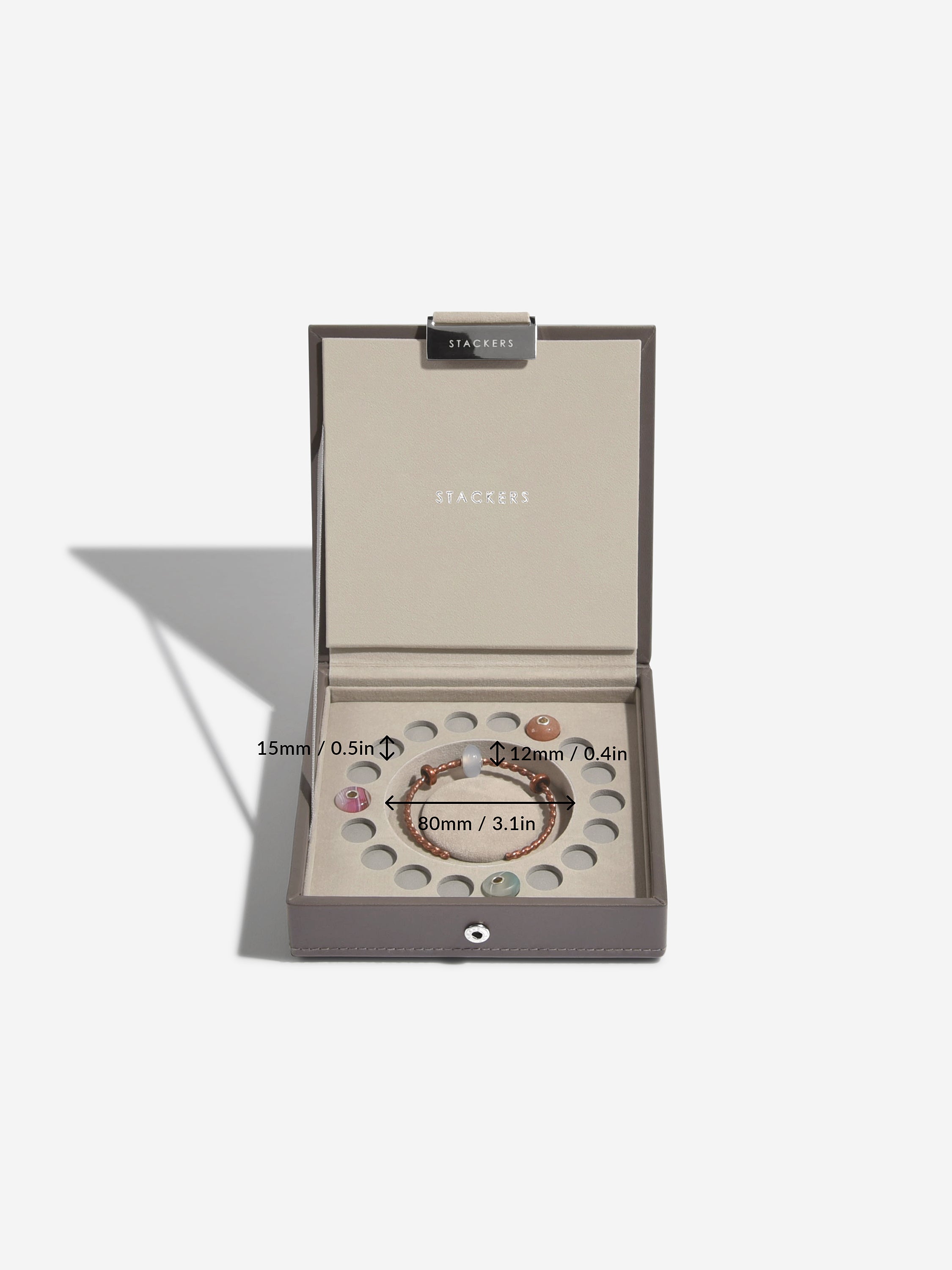 Stackers Couvercle de boîte à bijoux pour breloques/charms Marron doux