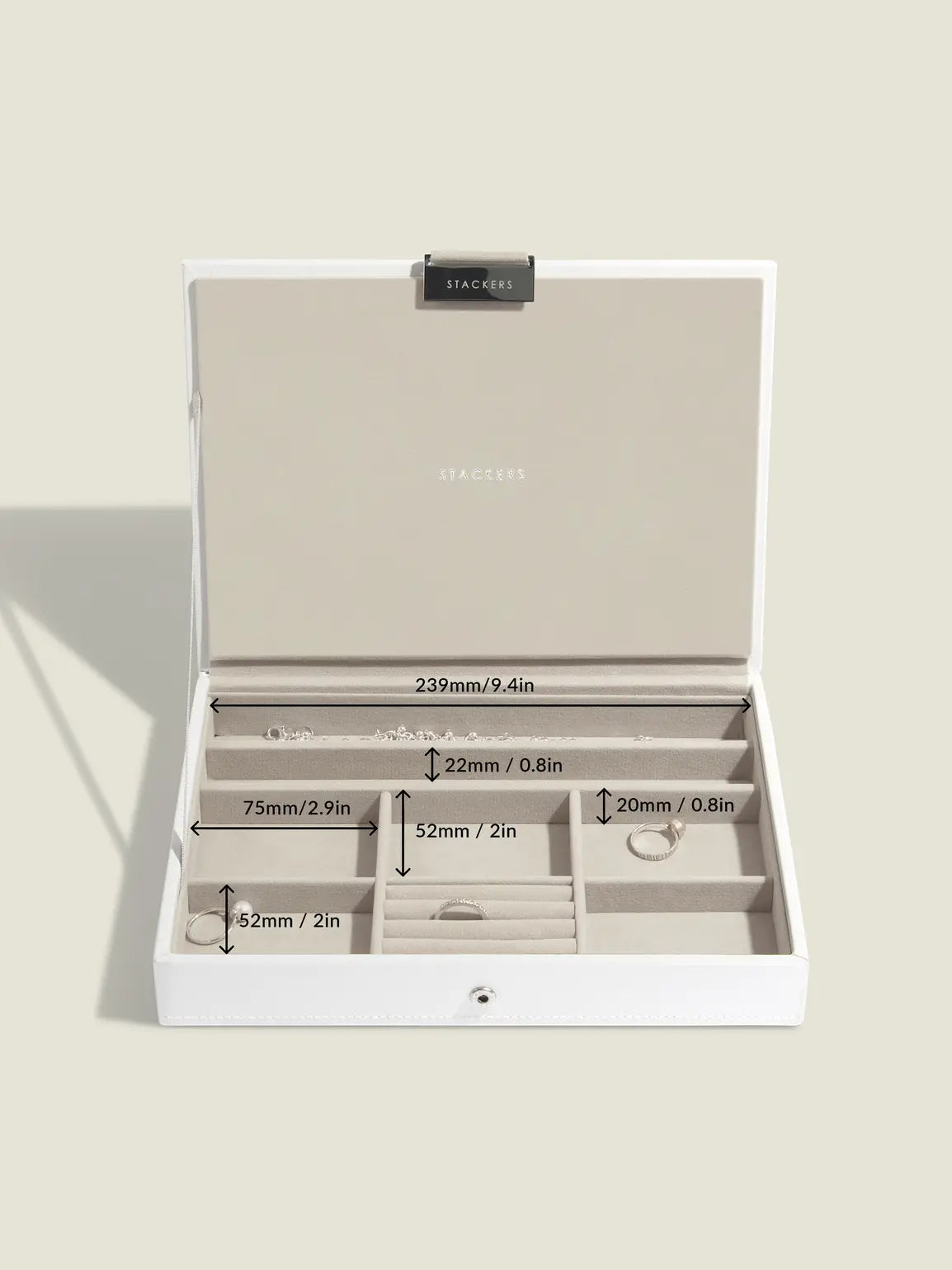 Stackers Lid for Classic Jewellery Box White