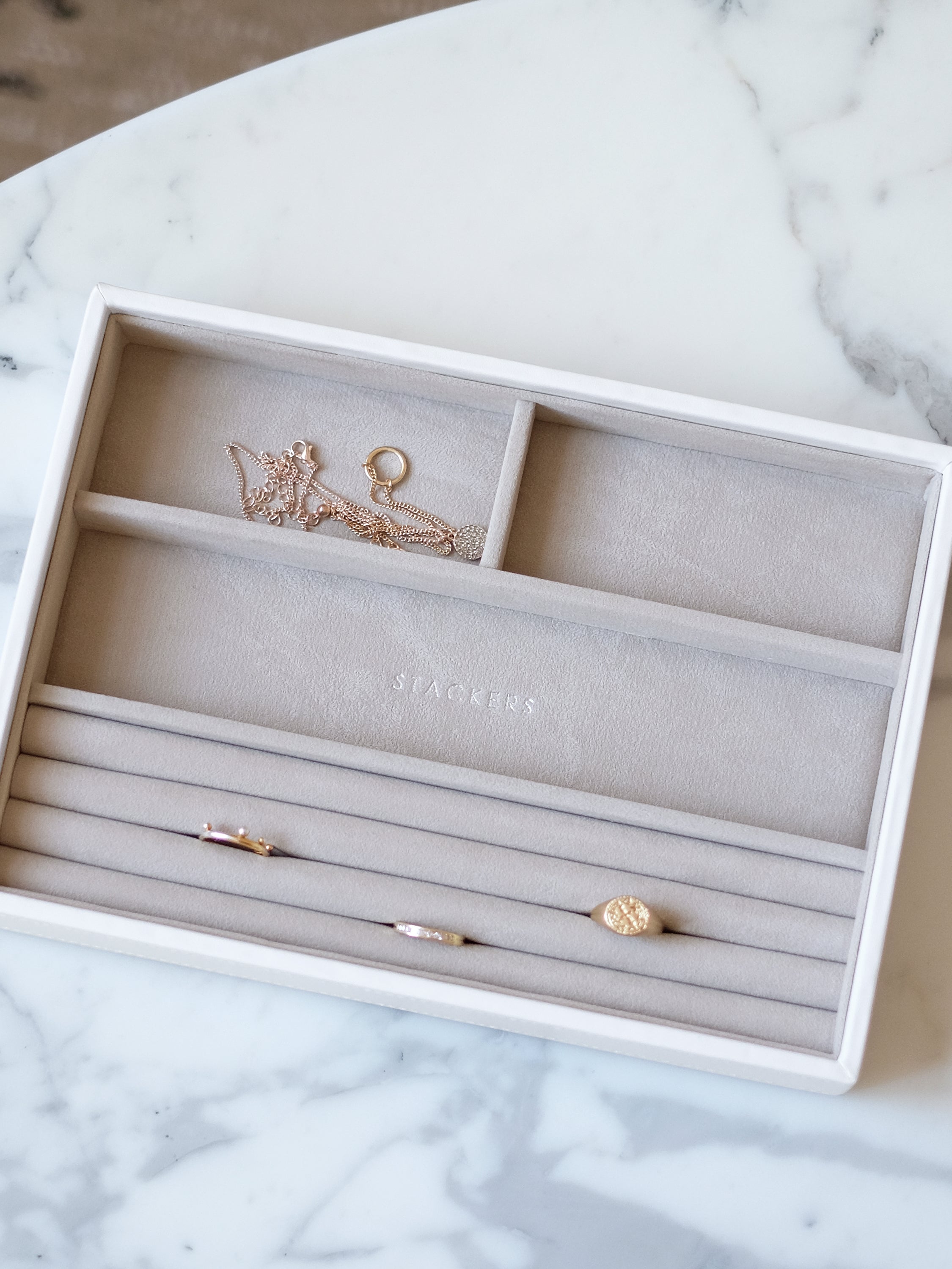 Stackers Ring & Bracelet Layer for Classic Jewellery Box White