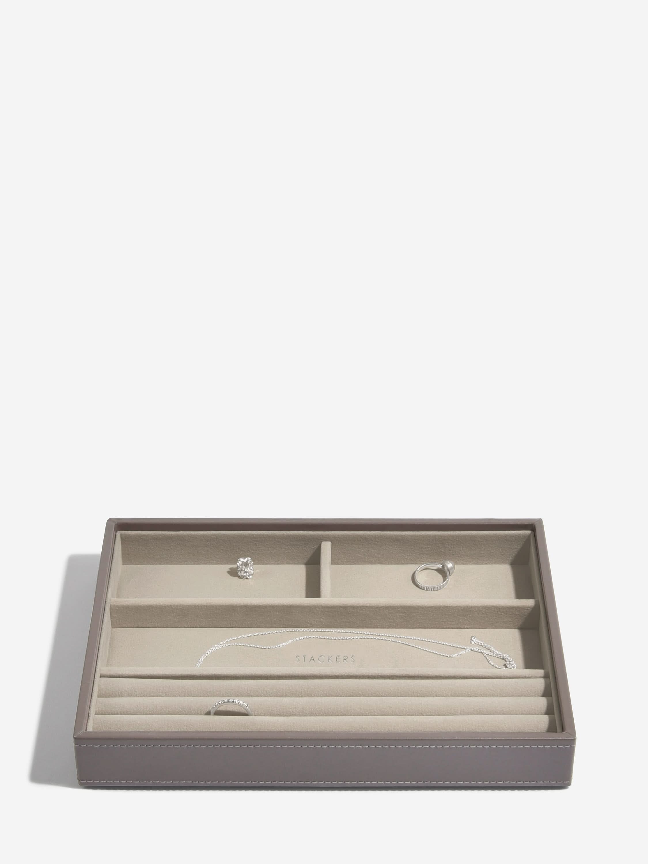 Stackers Ring & Armbandenlaag voor Klassieke Juwelendoos Zachtbruin - Mystackers