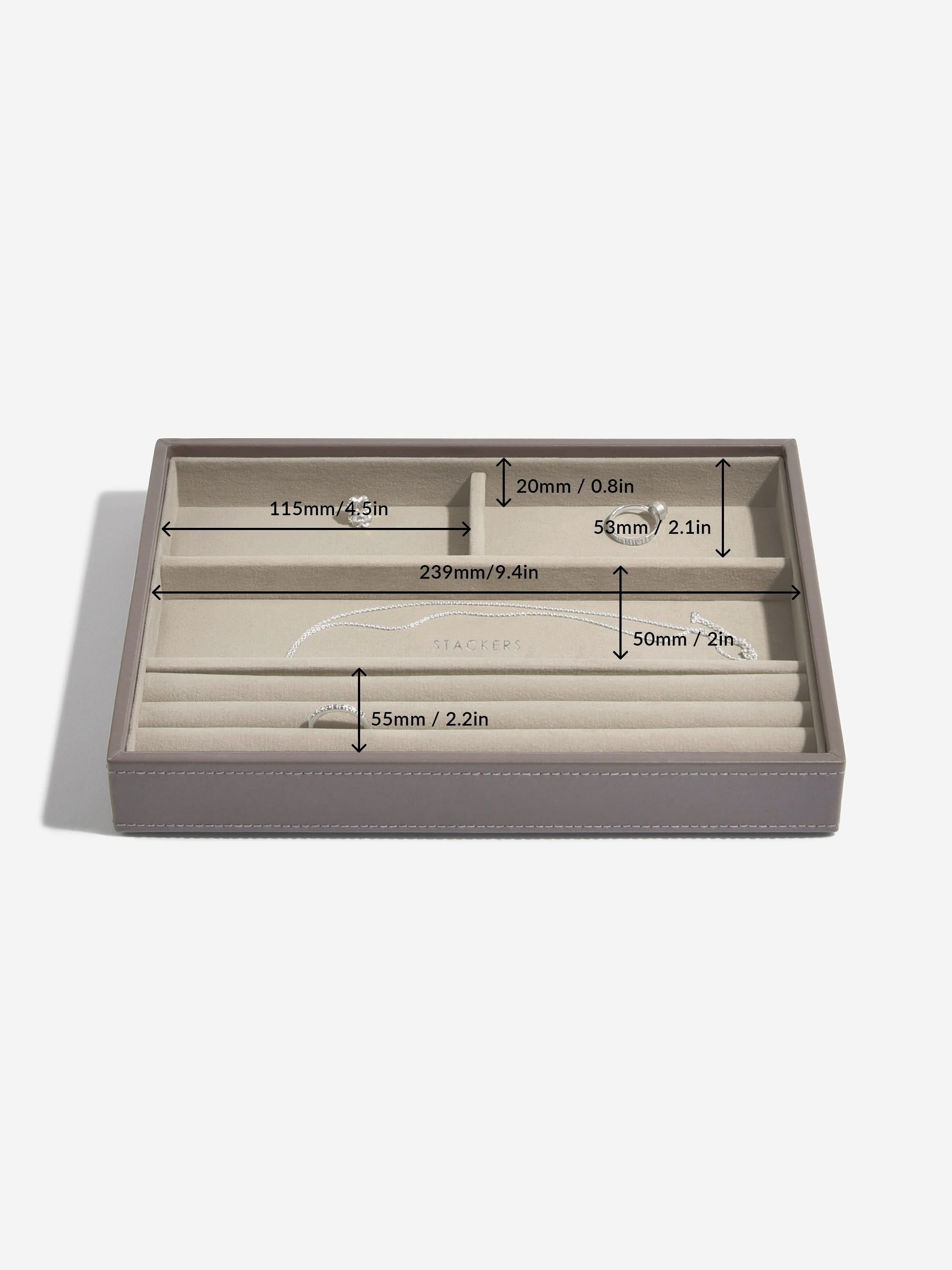 Stackers Ring & Armbandenlaag voor Klassieke Juwelendoos Zachtbruin - Mystackers