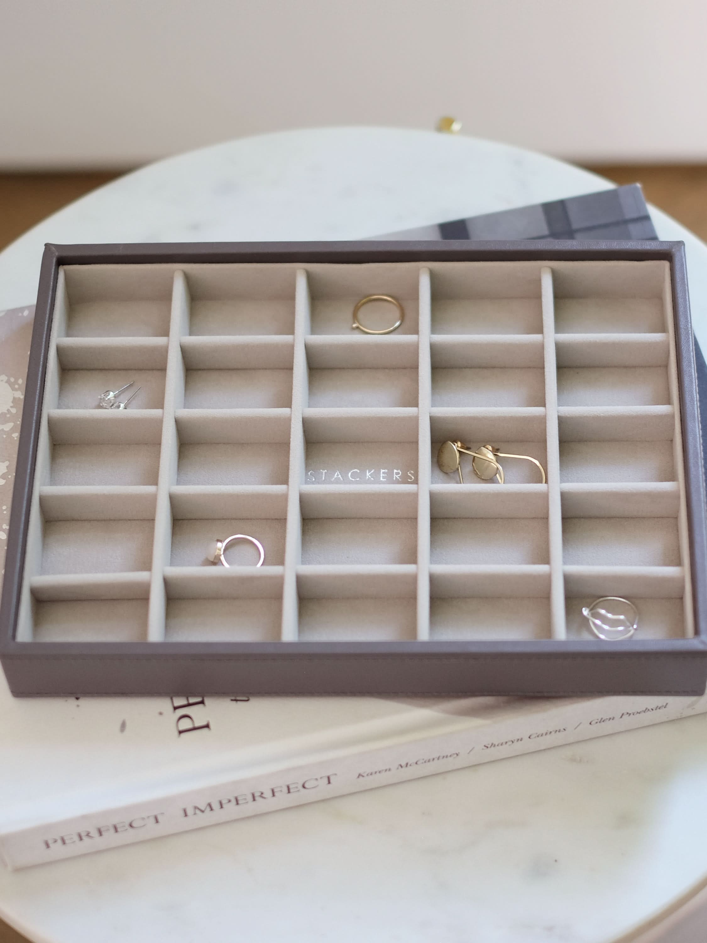 Stackers kleine Sieradenlaag voor Klassieke Juwelendoos Zachtbruin - Mystackers