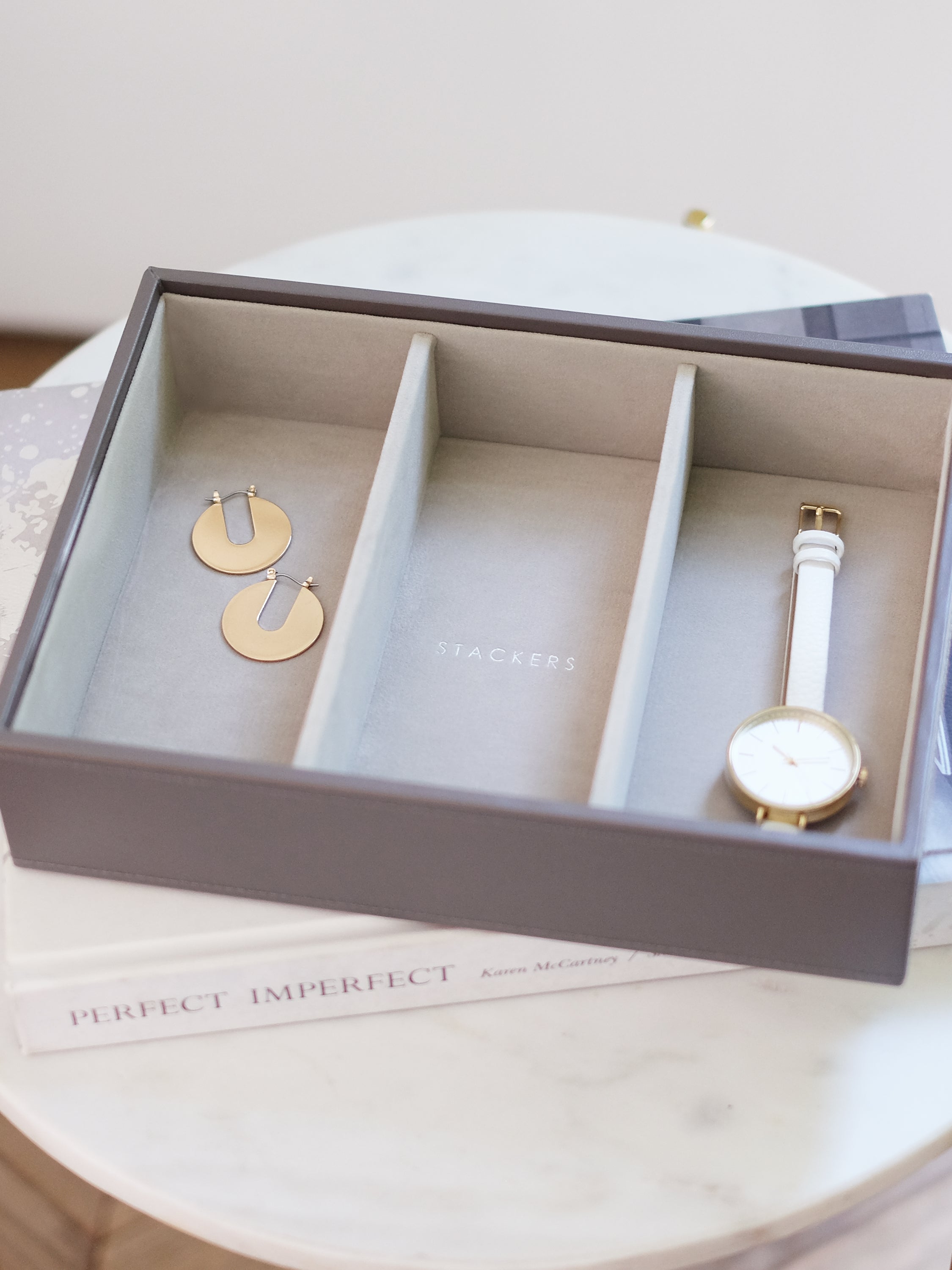 Stackers Compartiment pour montre et accessoires pour boîte à bijoux classique Marron doux