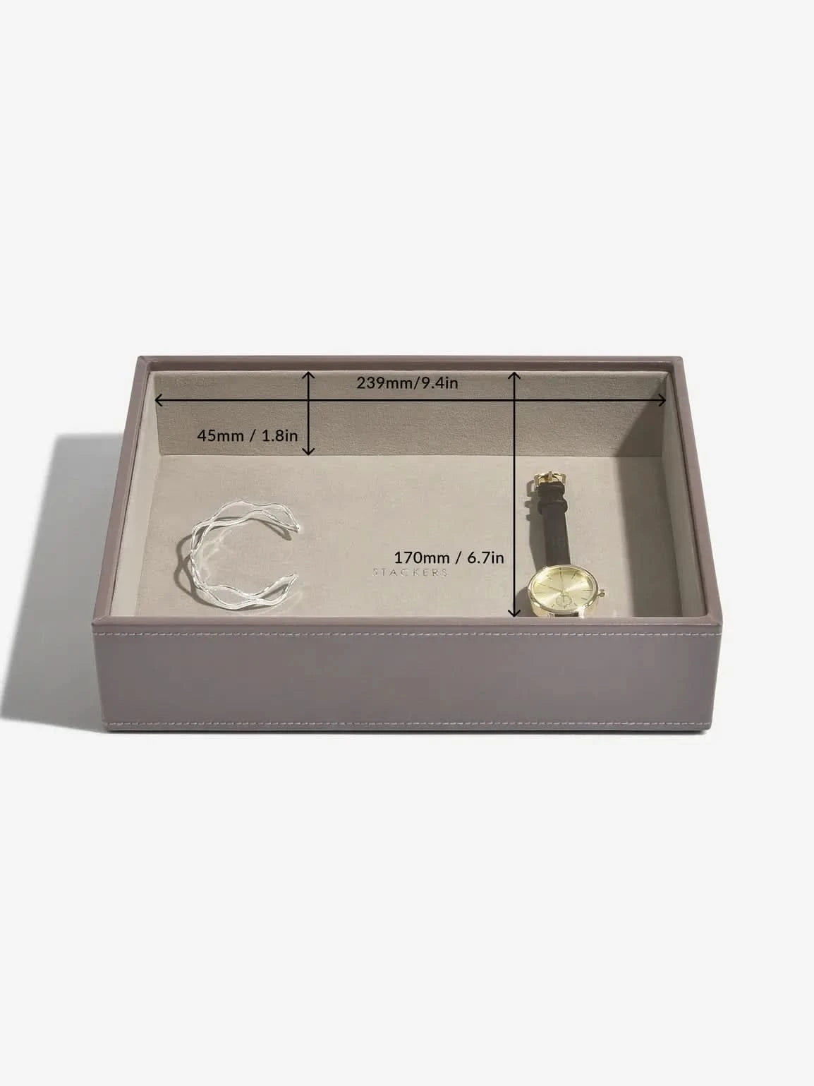 Stackers diepe Sieradenlaag voor Klassieke Juwelendoos Zachtbruin - Mystackers