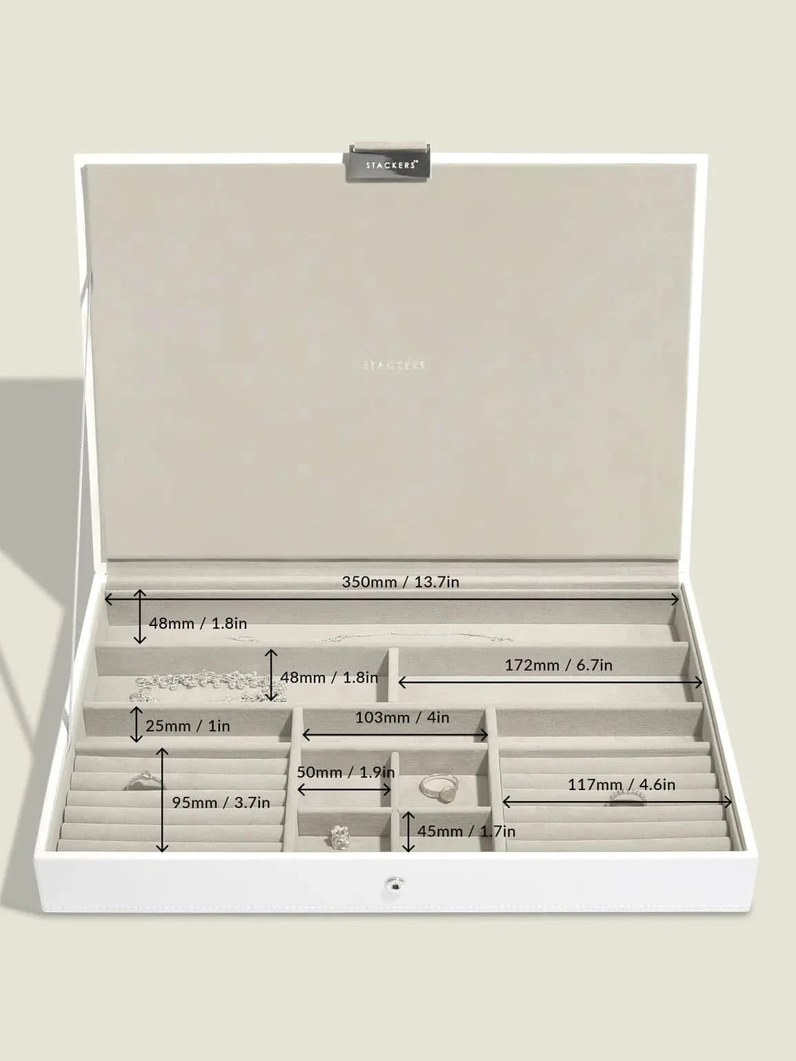 Stackers Deksel voor XL Juwelendoos Wit - Mystackers