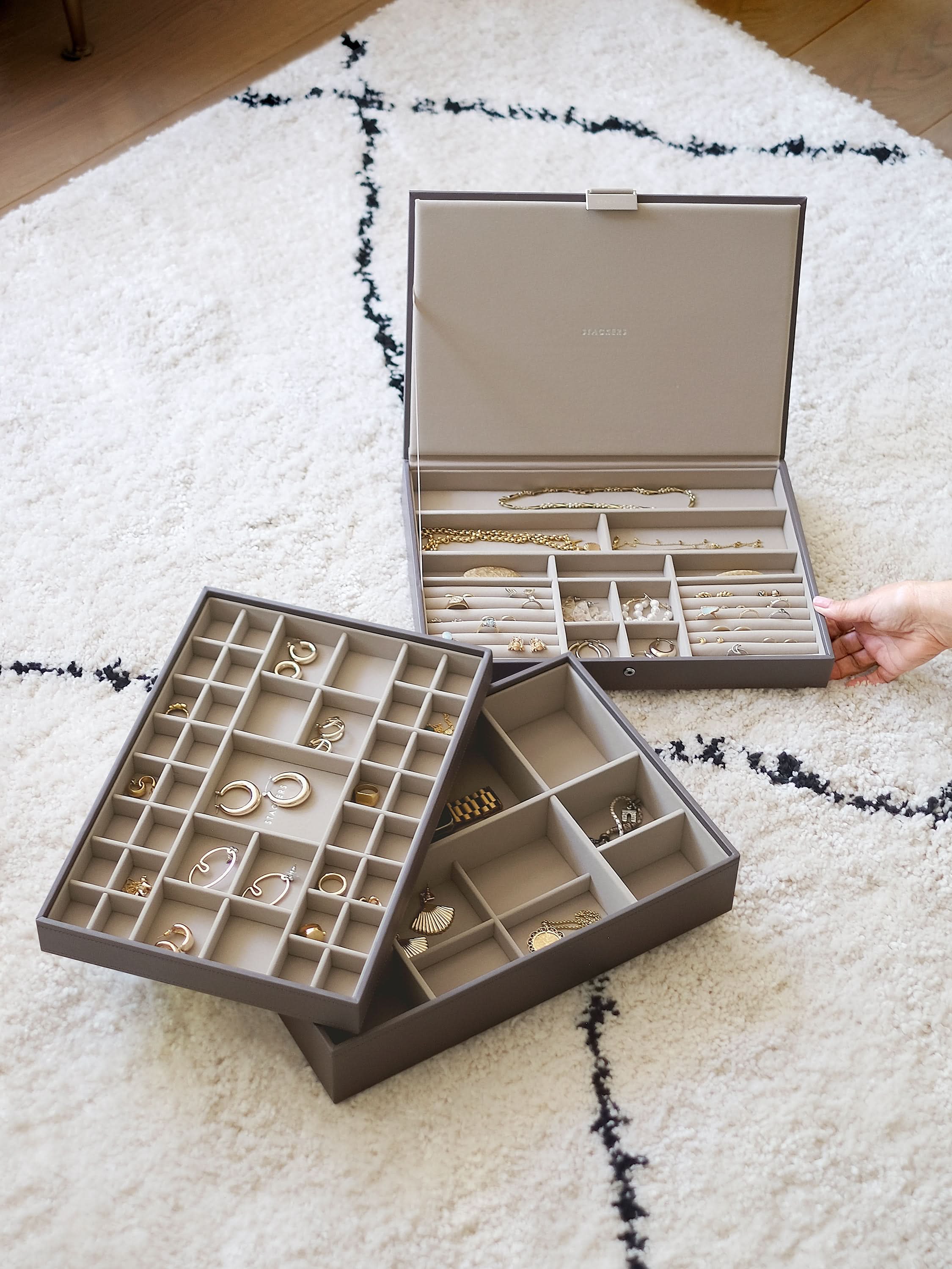 Stackers XL Jewellery Box Set of 3 Mink