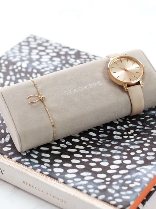 Stackers Horloge Pad Zachtbruin & Wit - Mystackers