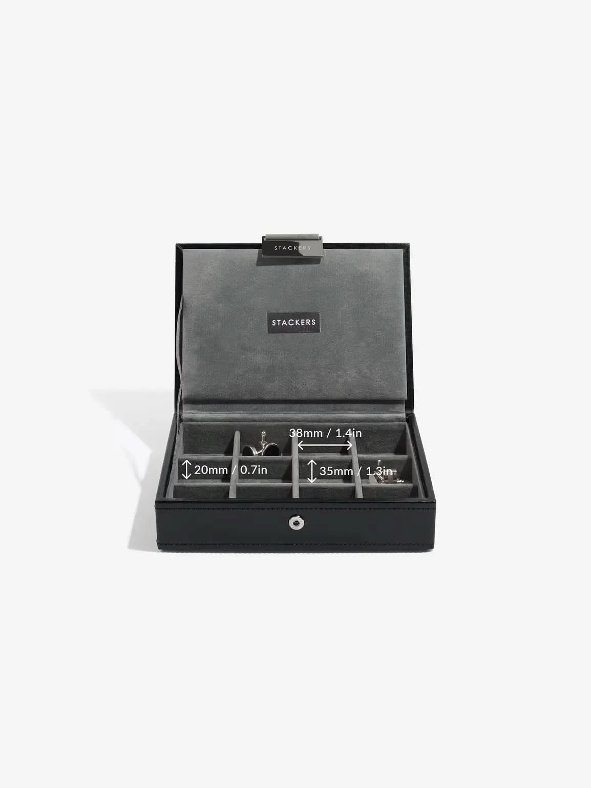 Stackers Manchetknopendoosje Zwart & Grijs - Mystackers