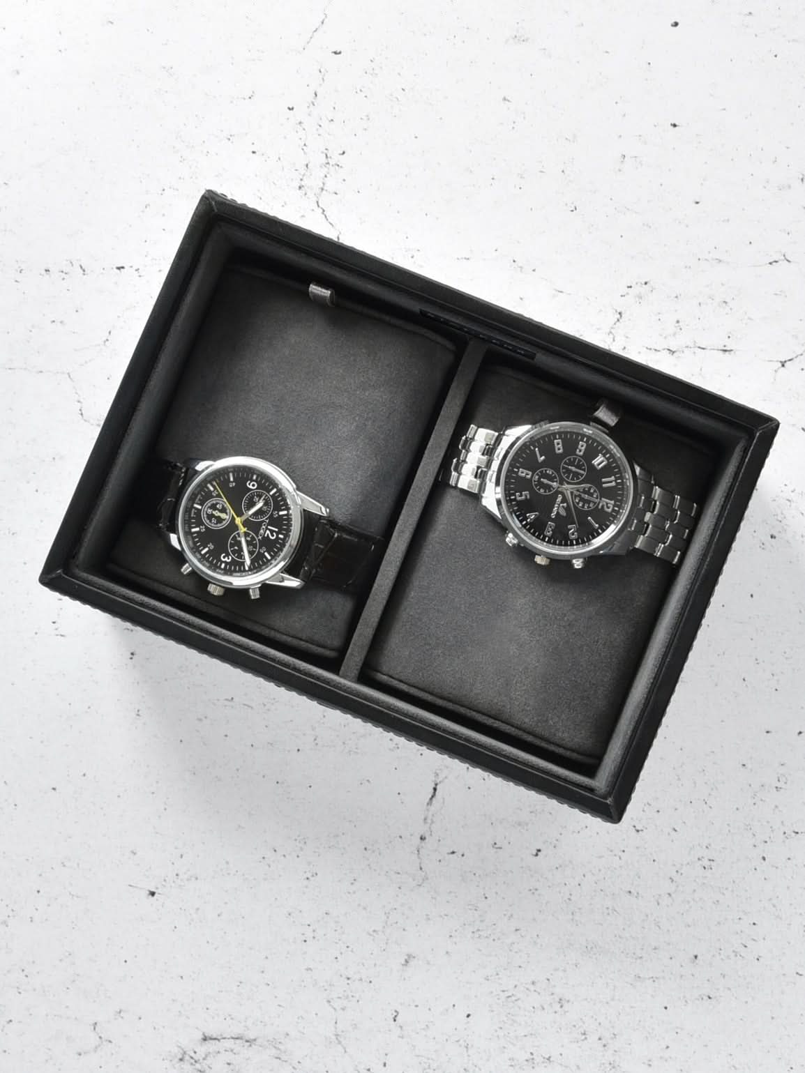 Stackers Horlogedoosje Zwart & Grijs - Mystackers