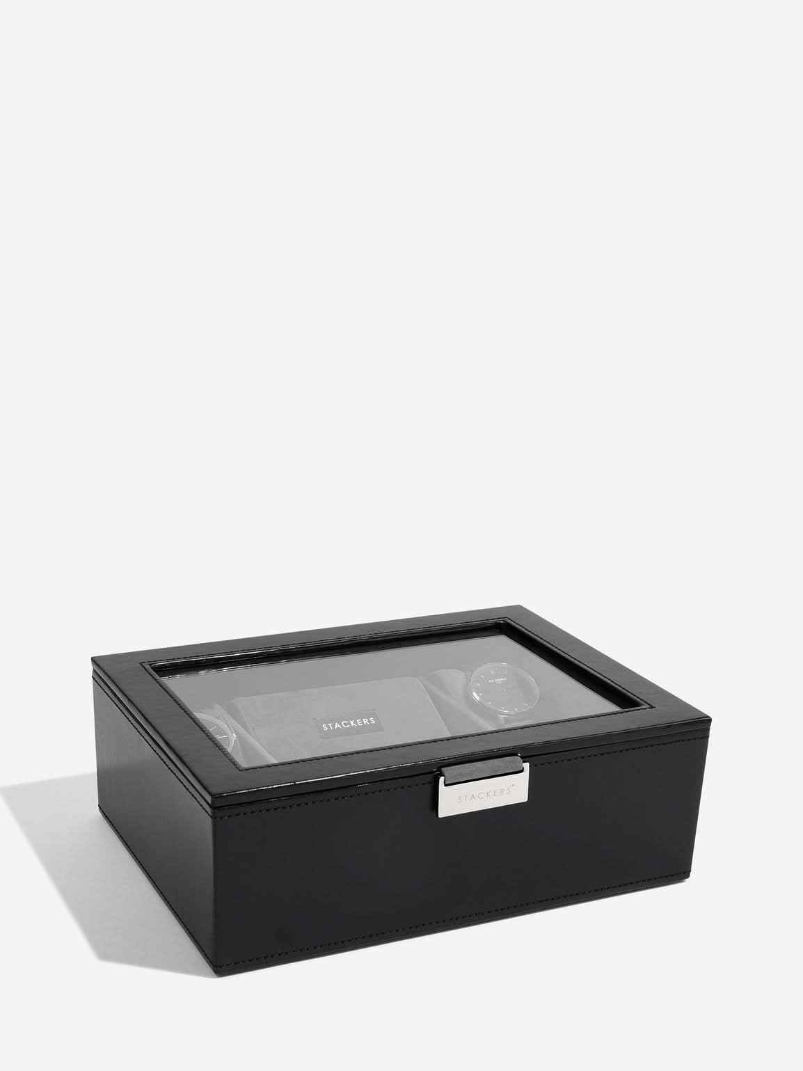 Stackers Achtdelige Horlogebox Top Zwart Fluweel - Mystackers