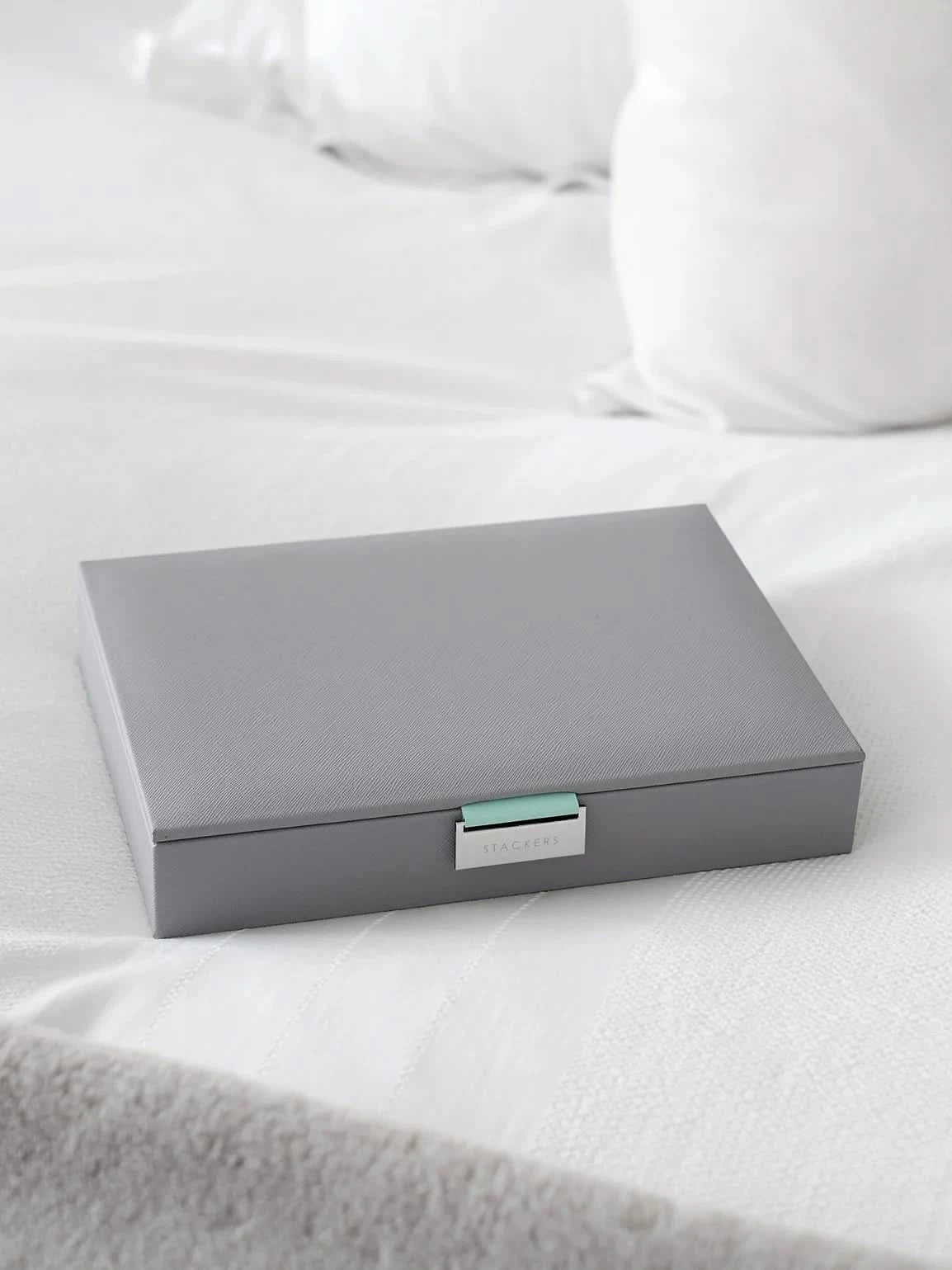 Stackers Deksel voor Klassieke Juwelendoos Grijs & Munt - Mystackers