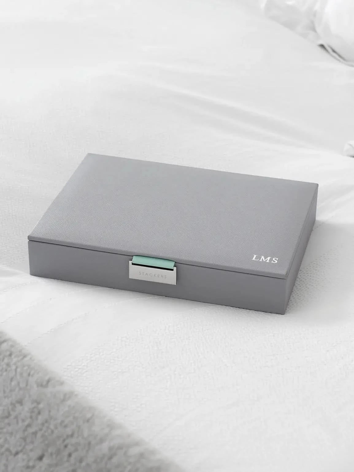 Stackers Deksel voor Klassieke Juwelendoos Grijs & Munt - Mystackers