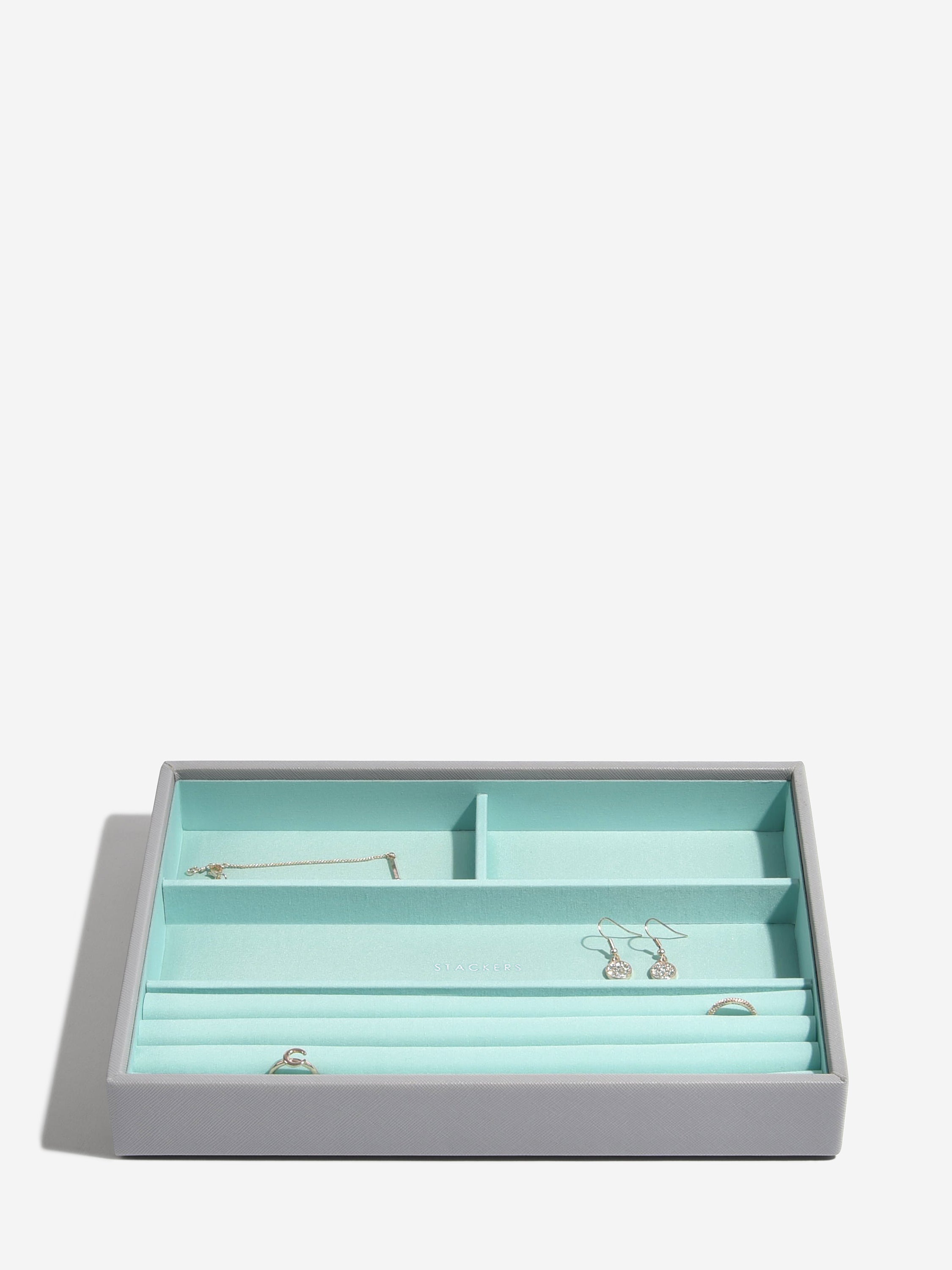 Stackers Compartiment pour bagues & bracelets pour boîte à bijoux classique Gris & Menthe