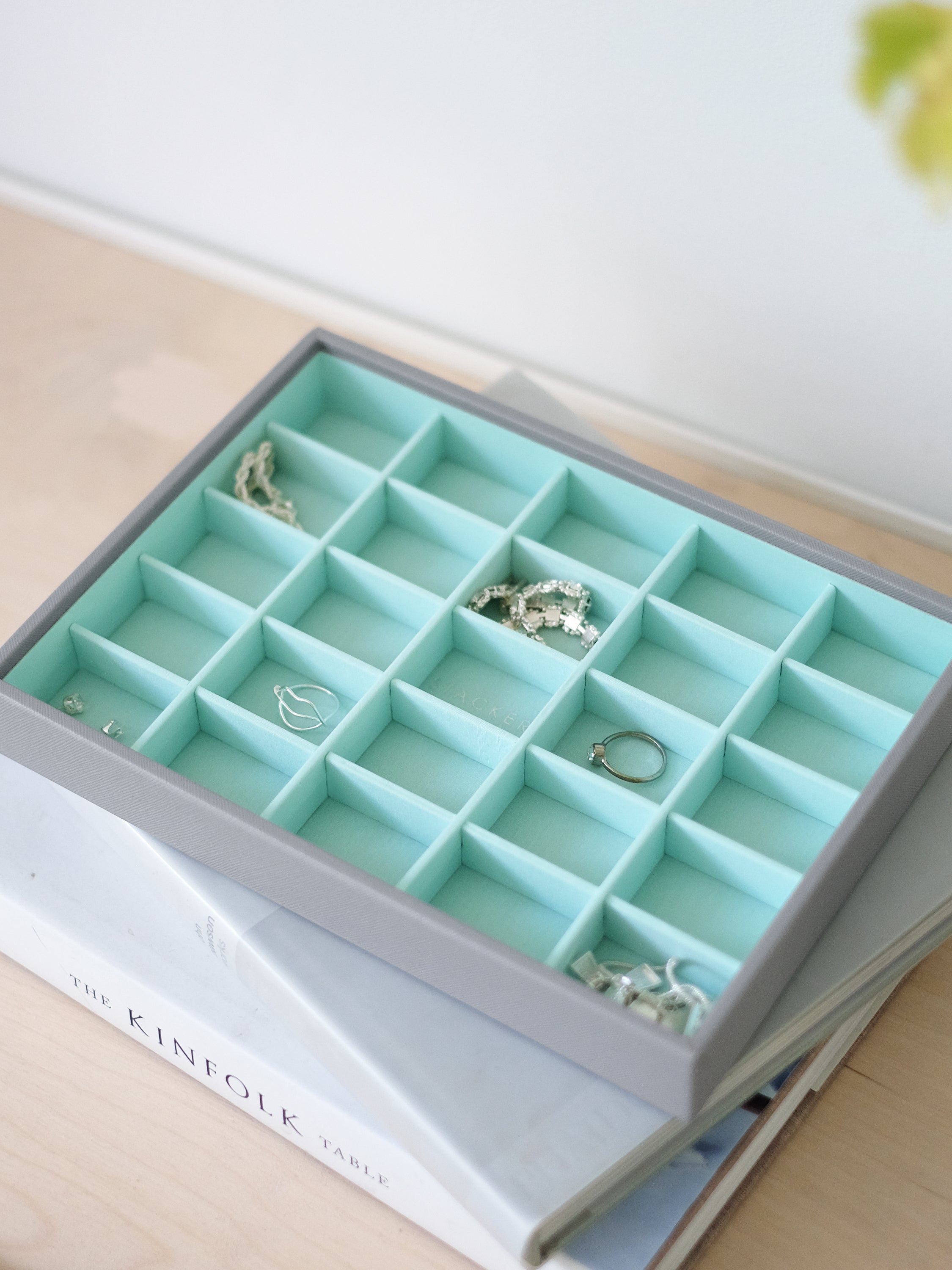 Stackers petit Compartiment pour boîte à bijoux classique gris et menthe