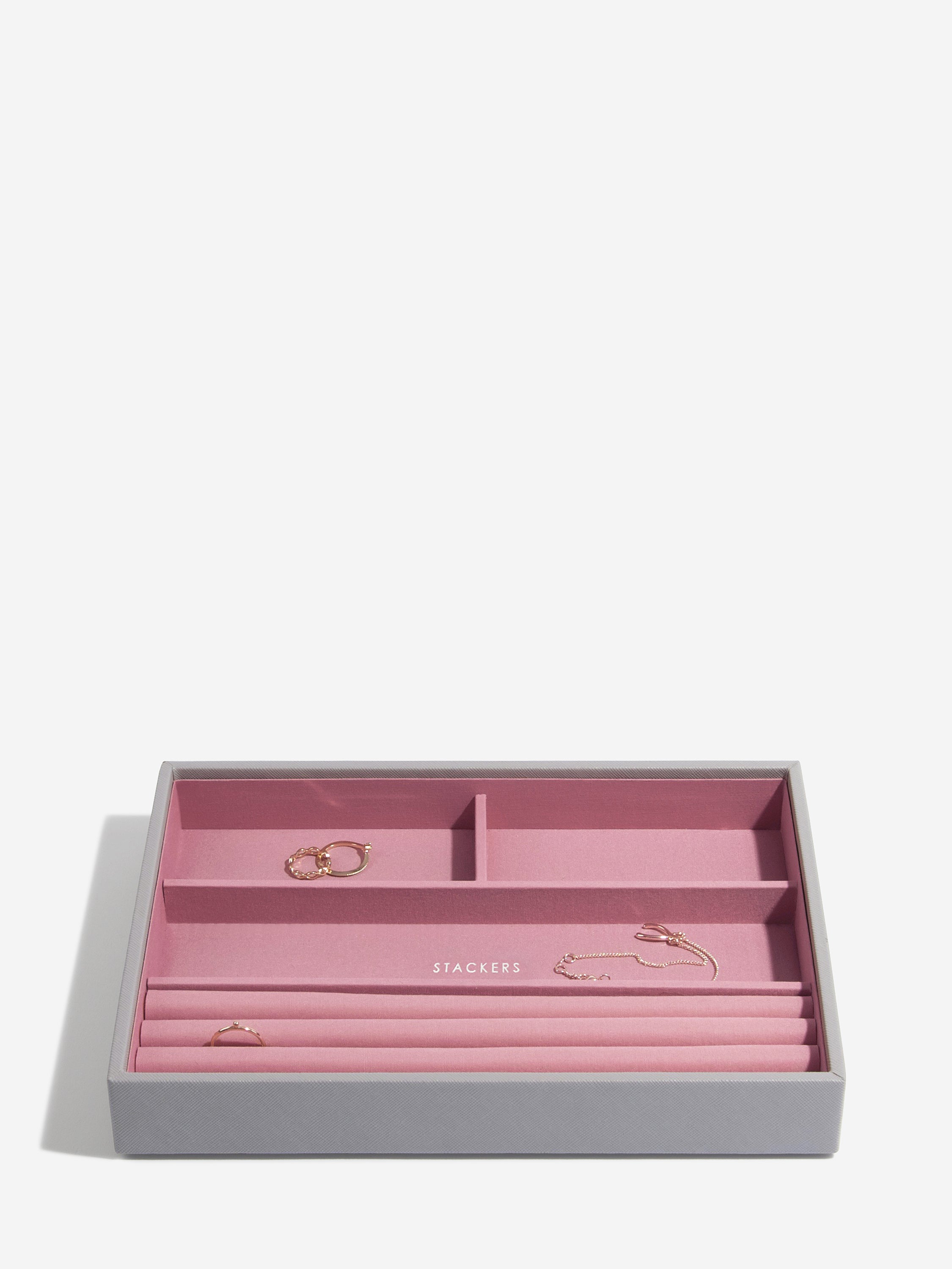 Stackers Ring & Bracelet Layer for Classic Jewellery Box Grey & Pink