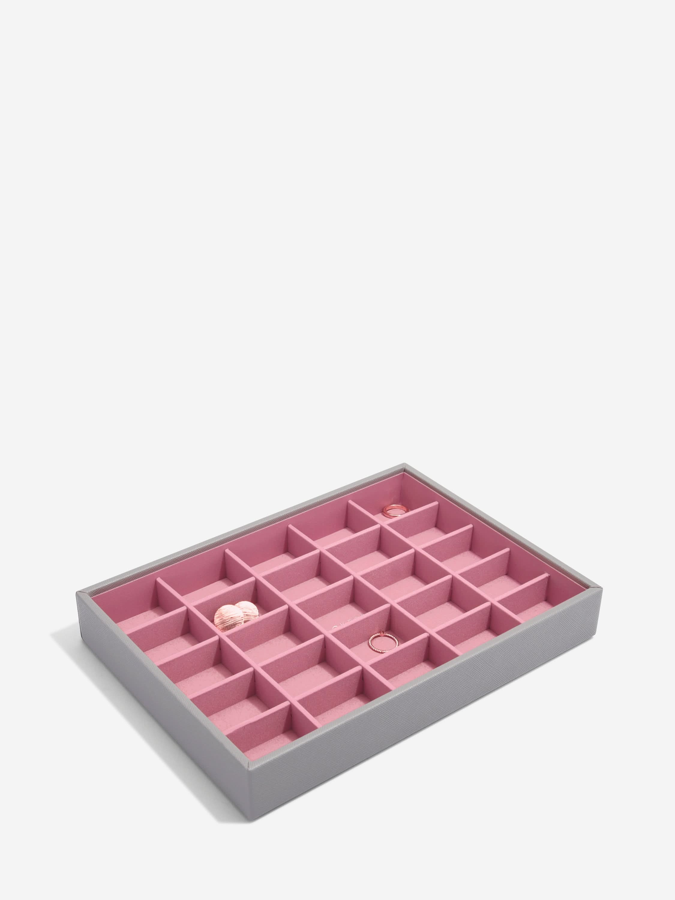 Stackers kleine Sieradenlaag voor Klassieke Juwelendoos Grijs & Roze - Mystackers