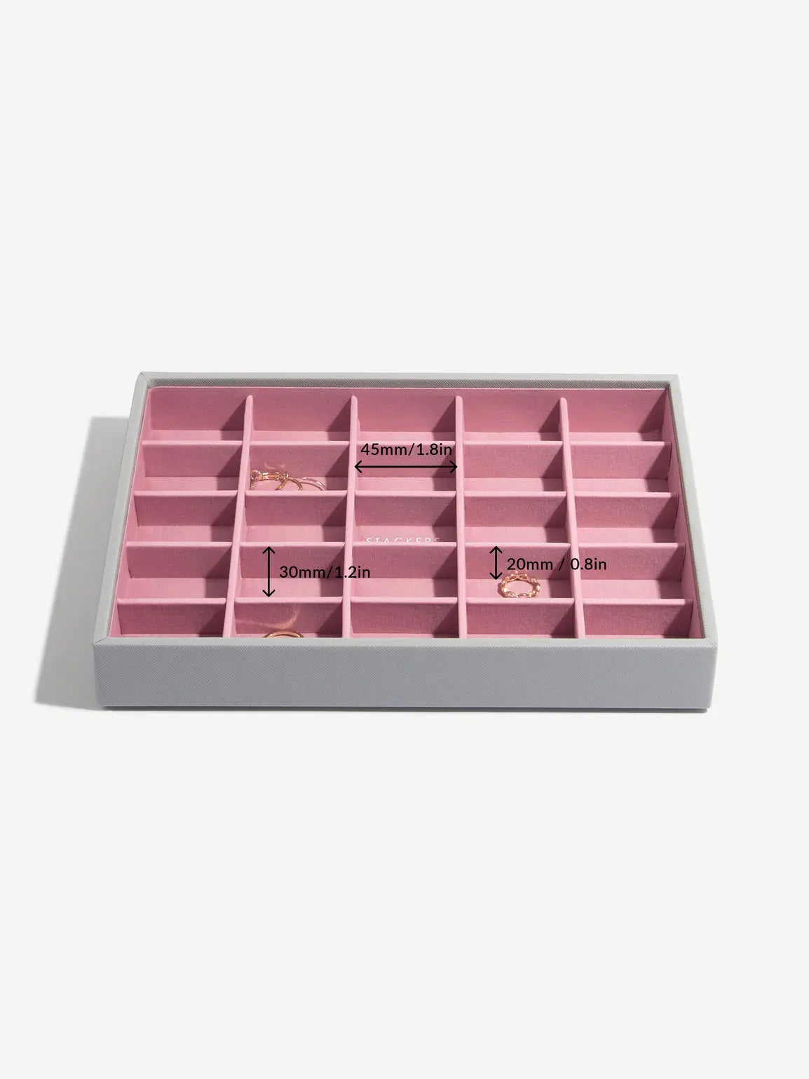Stackers Small Jewellery Layer for Classic Jewellery Box Grey & Pink