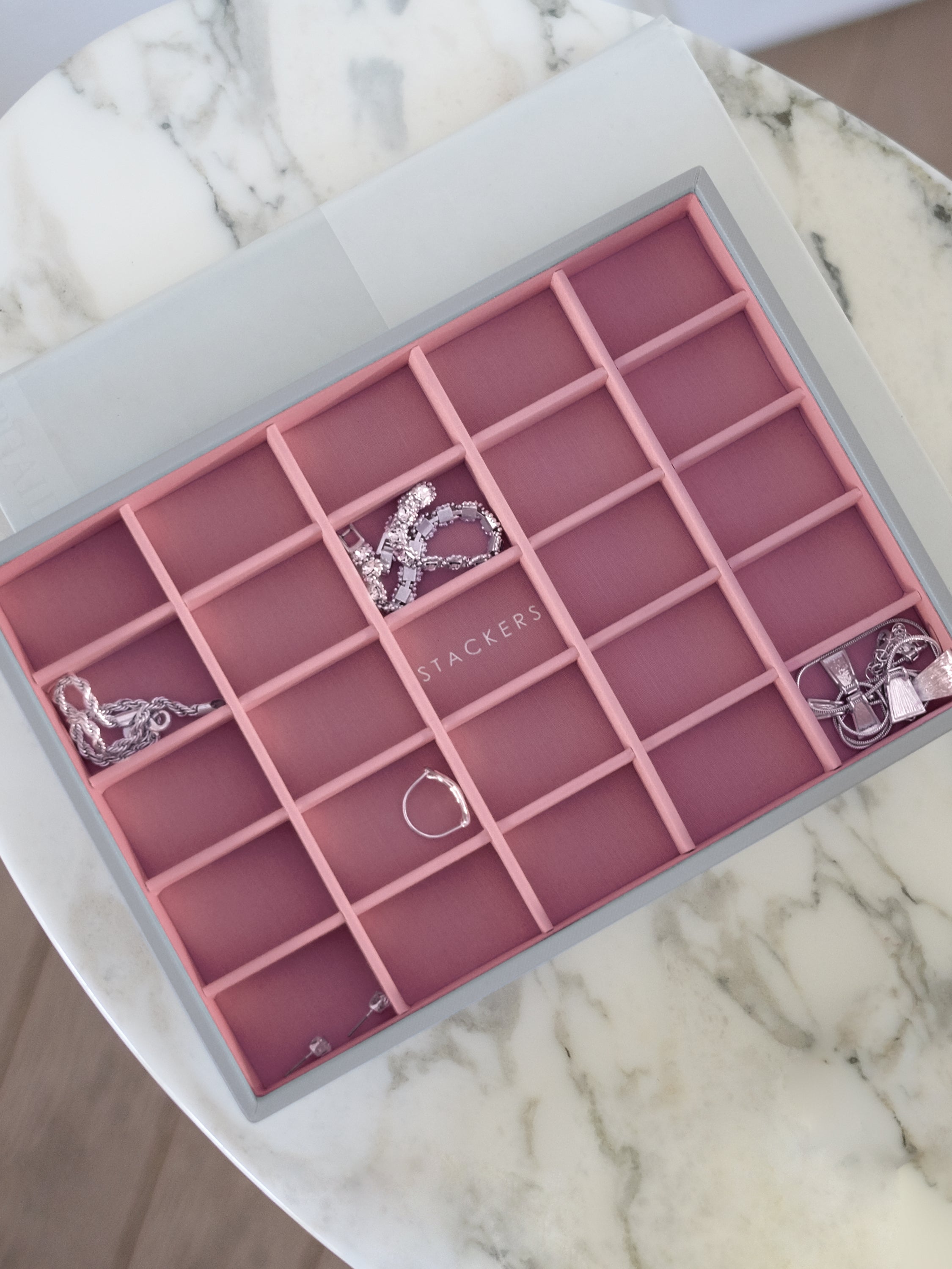 Stackers Small Jewellery Layer for Classic Jewellery Box Grey & Pink