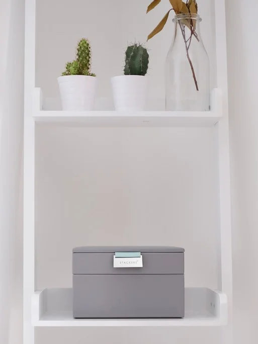 Stackers Mini Jewellery Box Set of 2 Grey & Mint