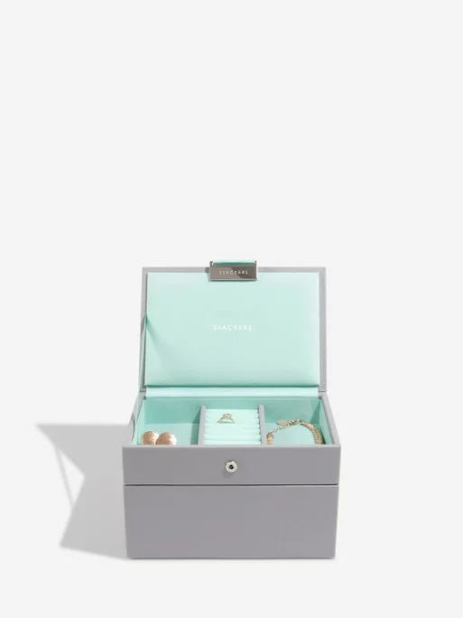 Stackers Mini Jewellery Box Set of 2 Grey & Mint