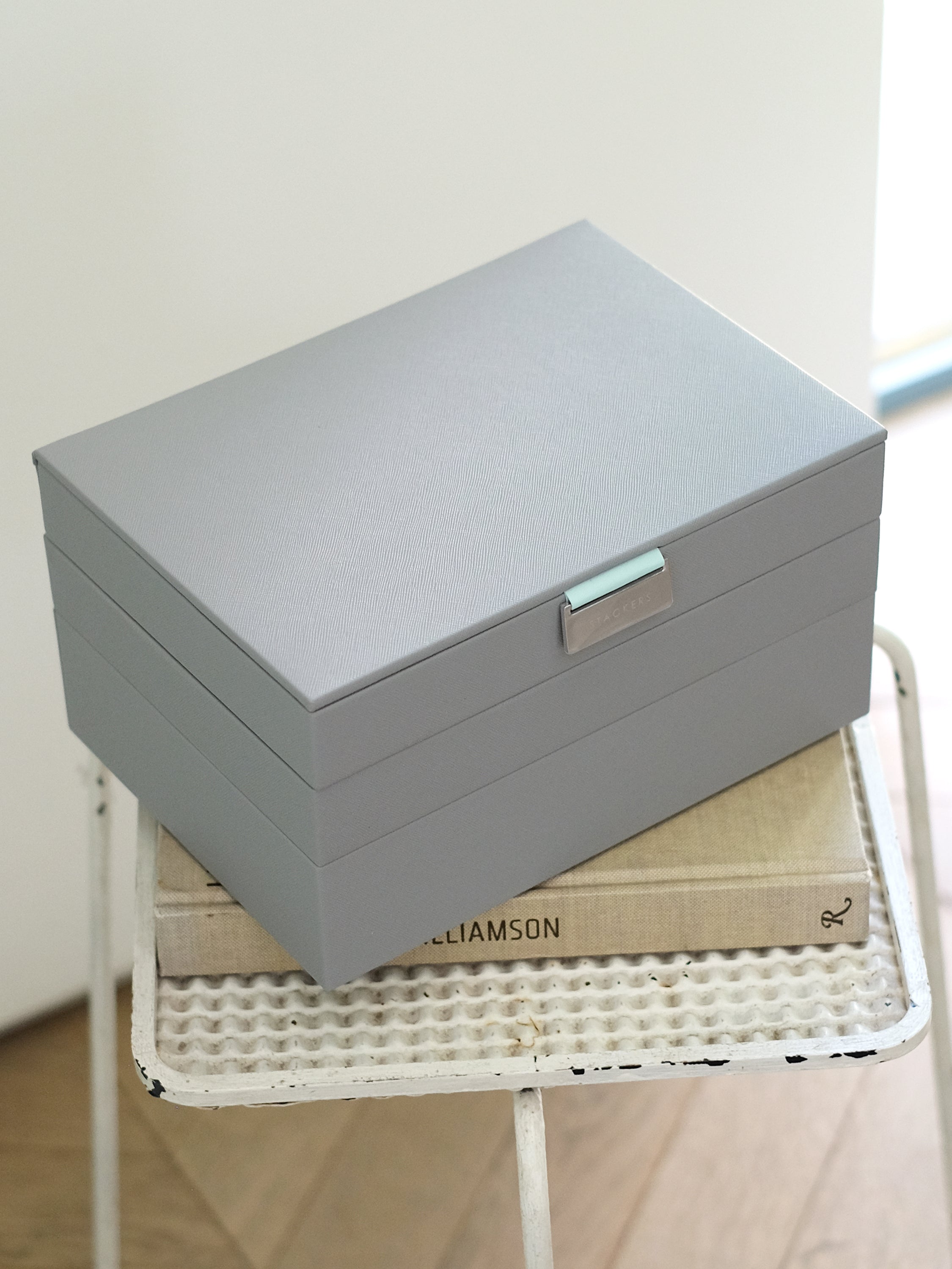 Stackers Classic Jewellery Box Set of 3 Grey & Mint