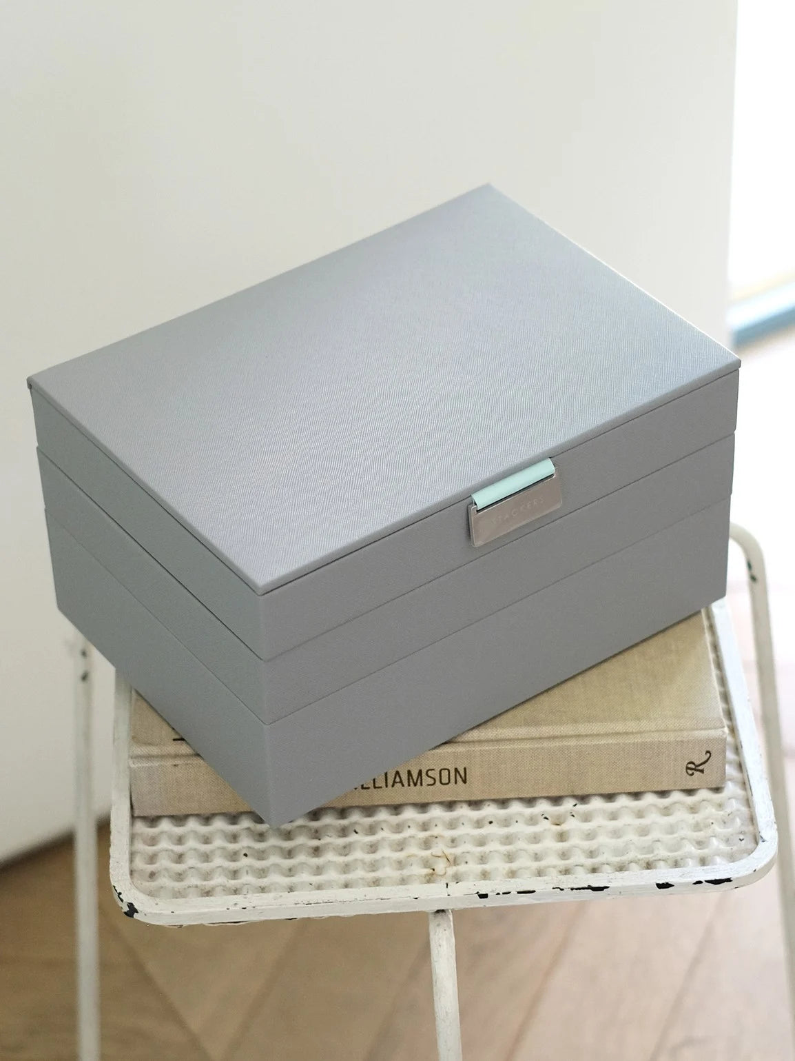 Stackers Classic Jewellery Box Set of 3 Grey & Mint
