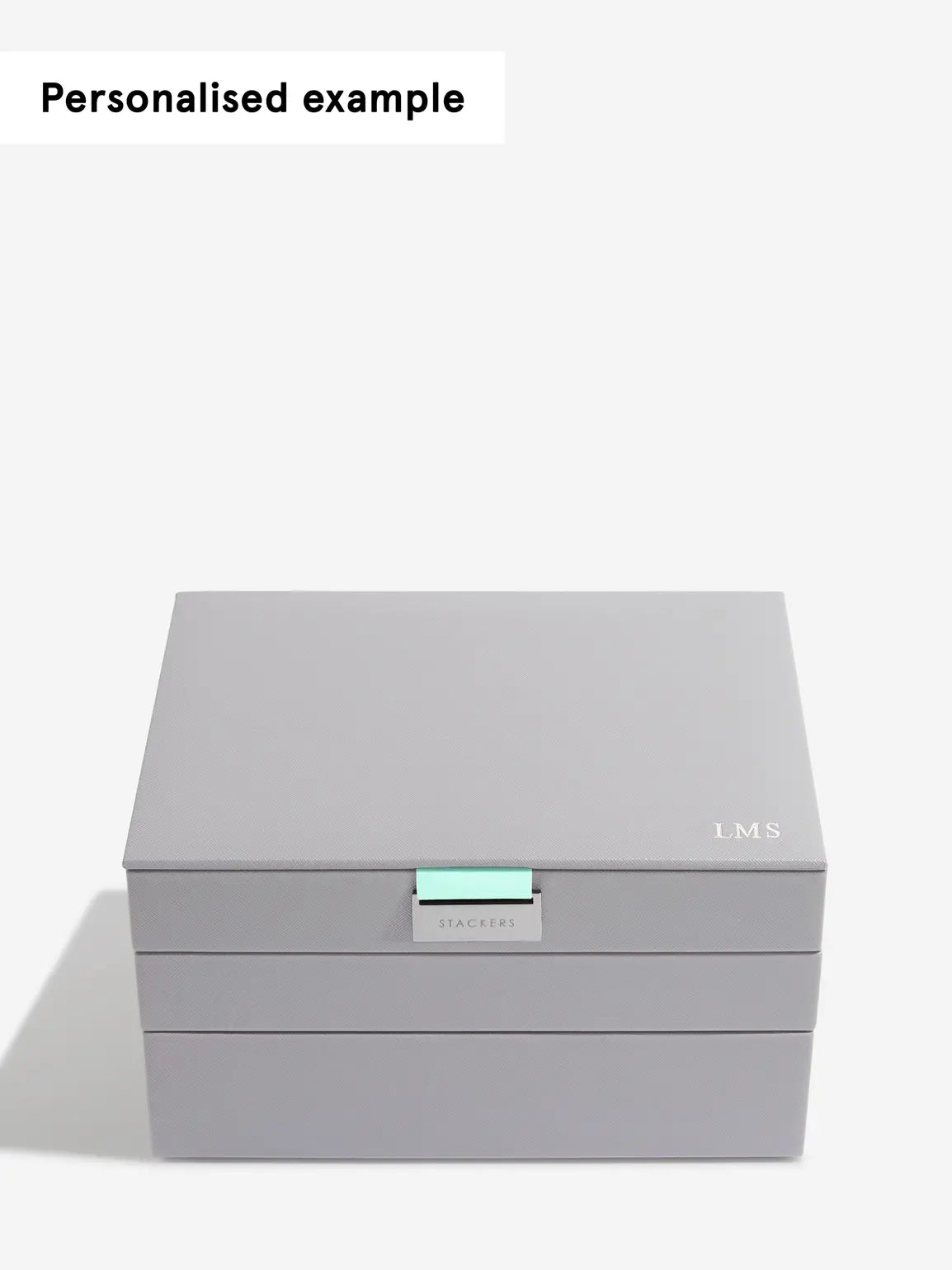 Stackers Classic Jewellery Box Set of 3 Grey & Mint