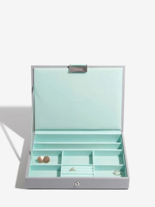 Stackers Classic Jewellery Box Set of 3 Grey & Mint