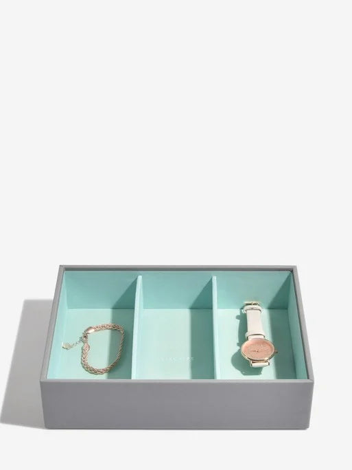 Stackers Classic Jewellery Box Set of 3 Grey & Mint