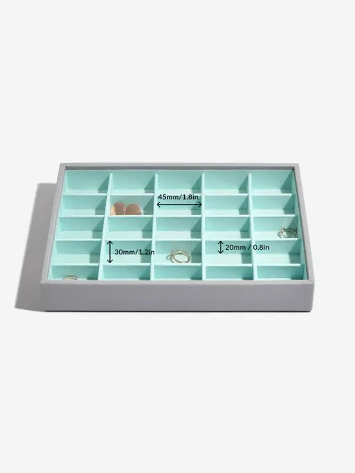 Stackers Classic Jewellery Box Set of 3 Grey & Mint