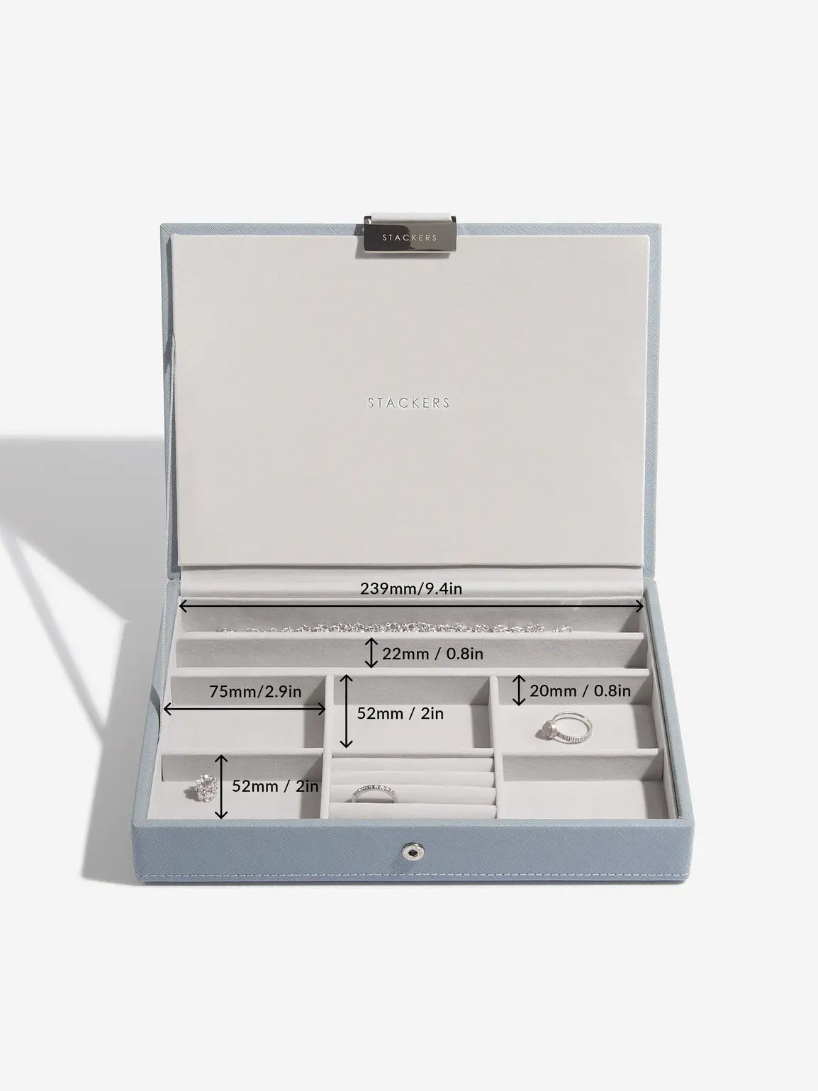 Stackers Lid for Classic Jewellery Box Blue