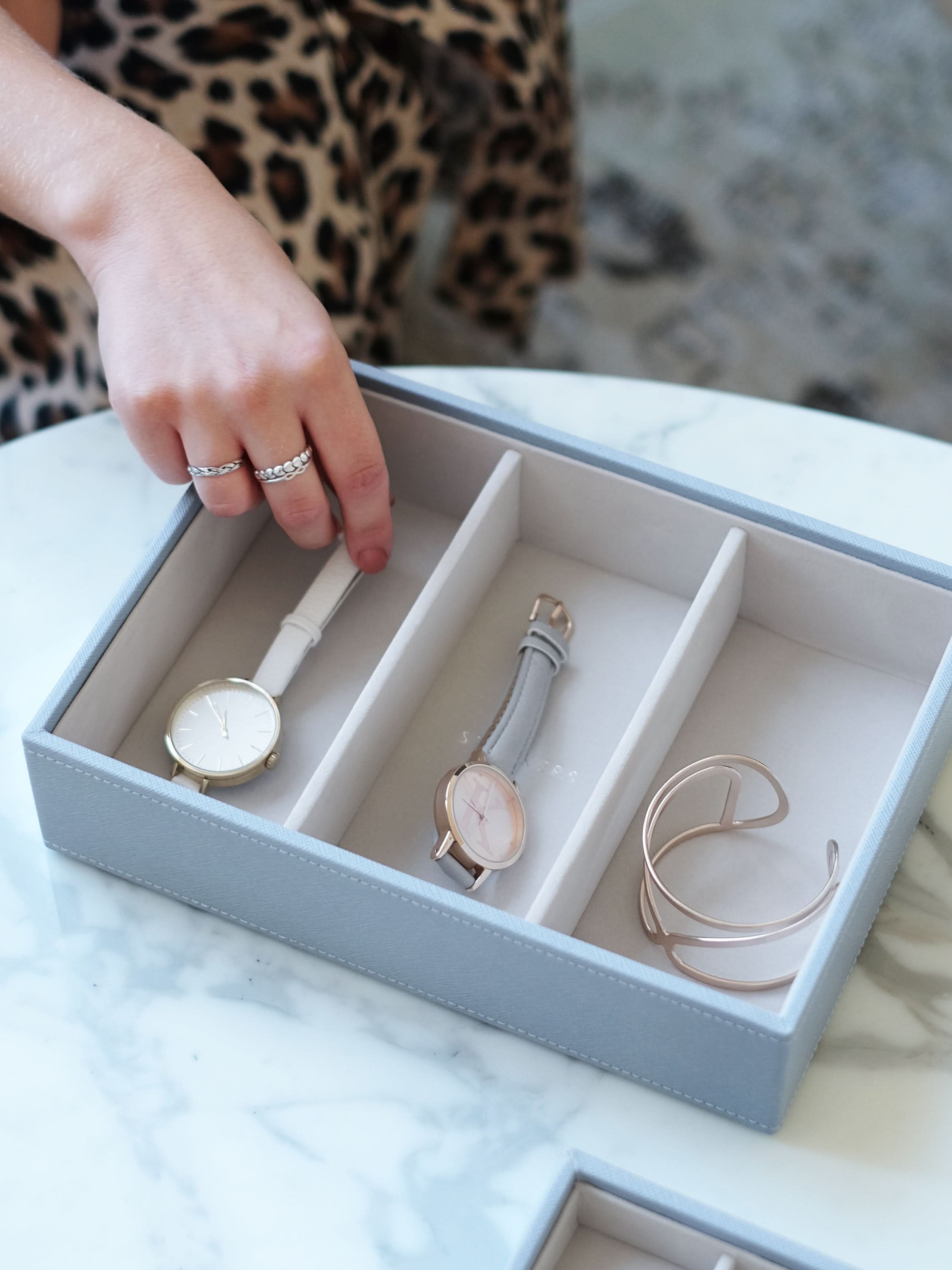 Stackers Horloge & Accessoirelaag voor Klassieke Juwelendoos Blauw - Mystackers