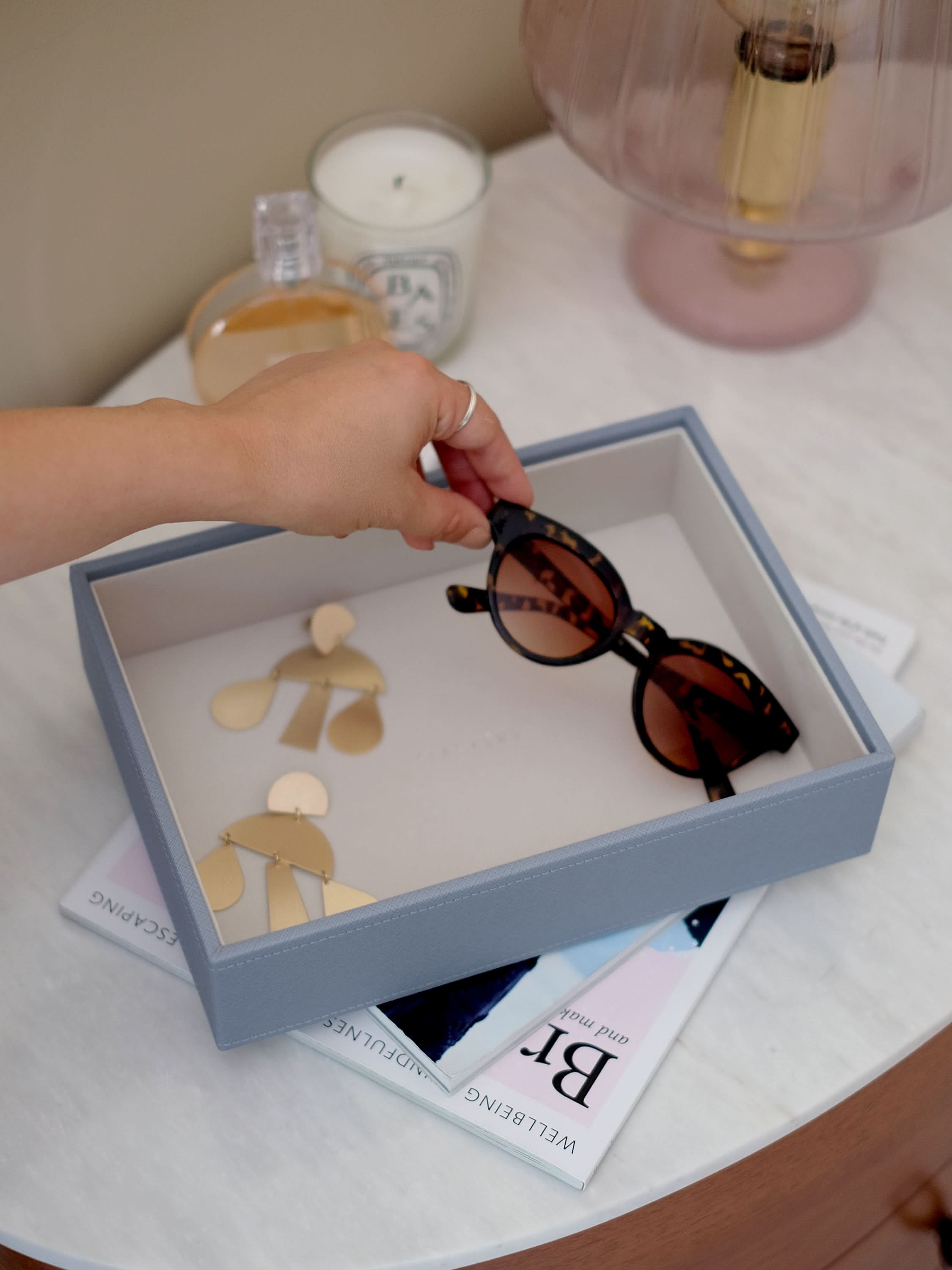 Stackers diepe Sieradenlaag voor Klassieke Juwelendoos Blauw - Mystackers