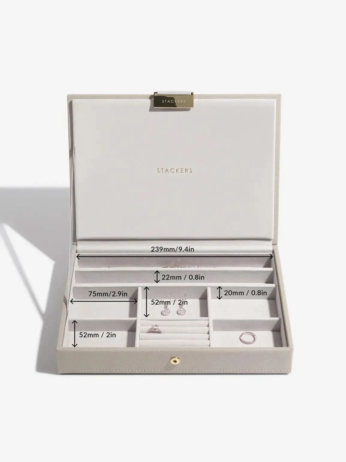 Stackers Deksel voor Klassieke Juwelendoos Taupe - Mystackers