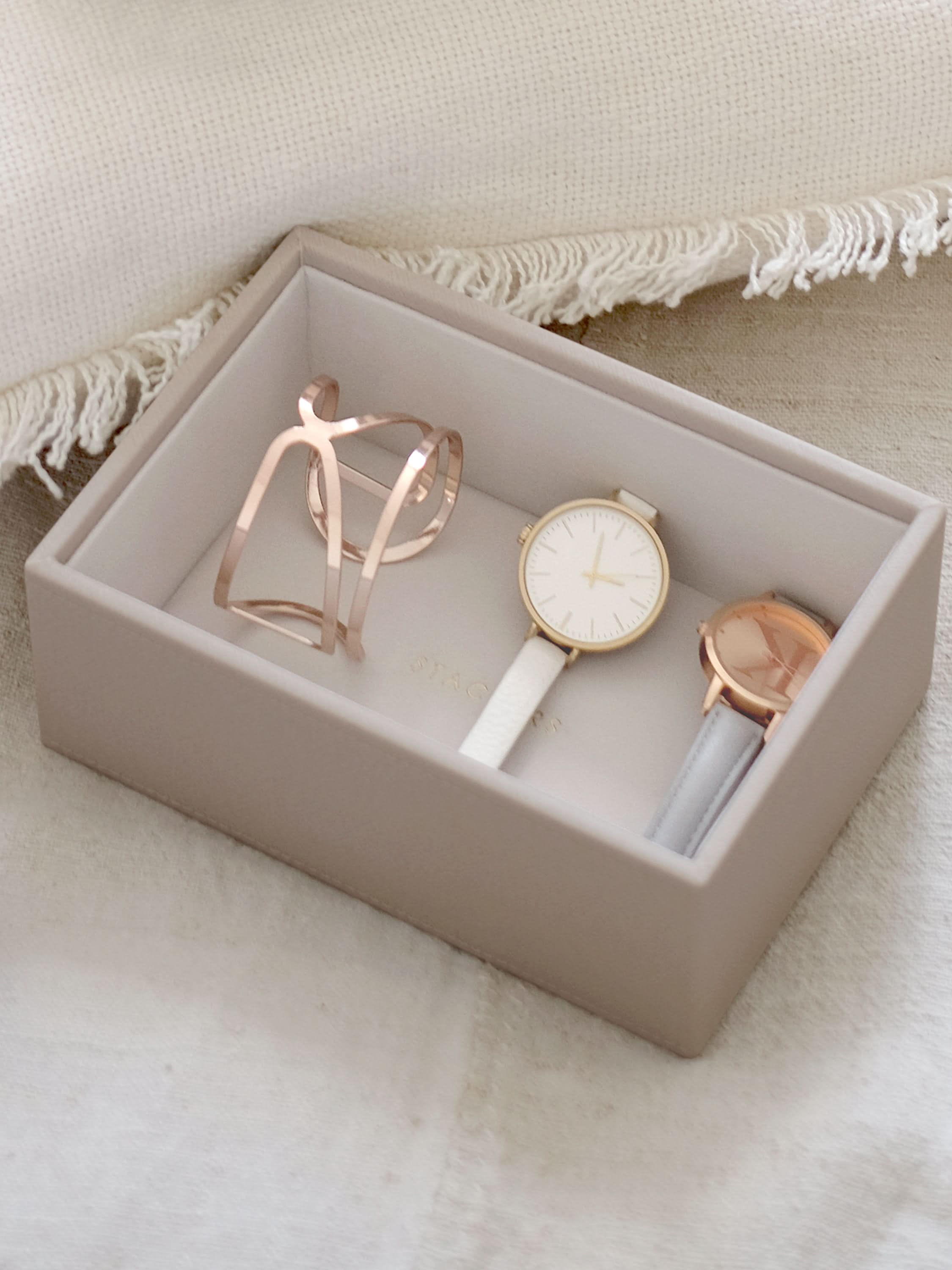 Stackers Mini Horloge & Accessoirelaag Taupe - Mystackers