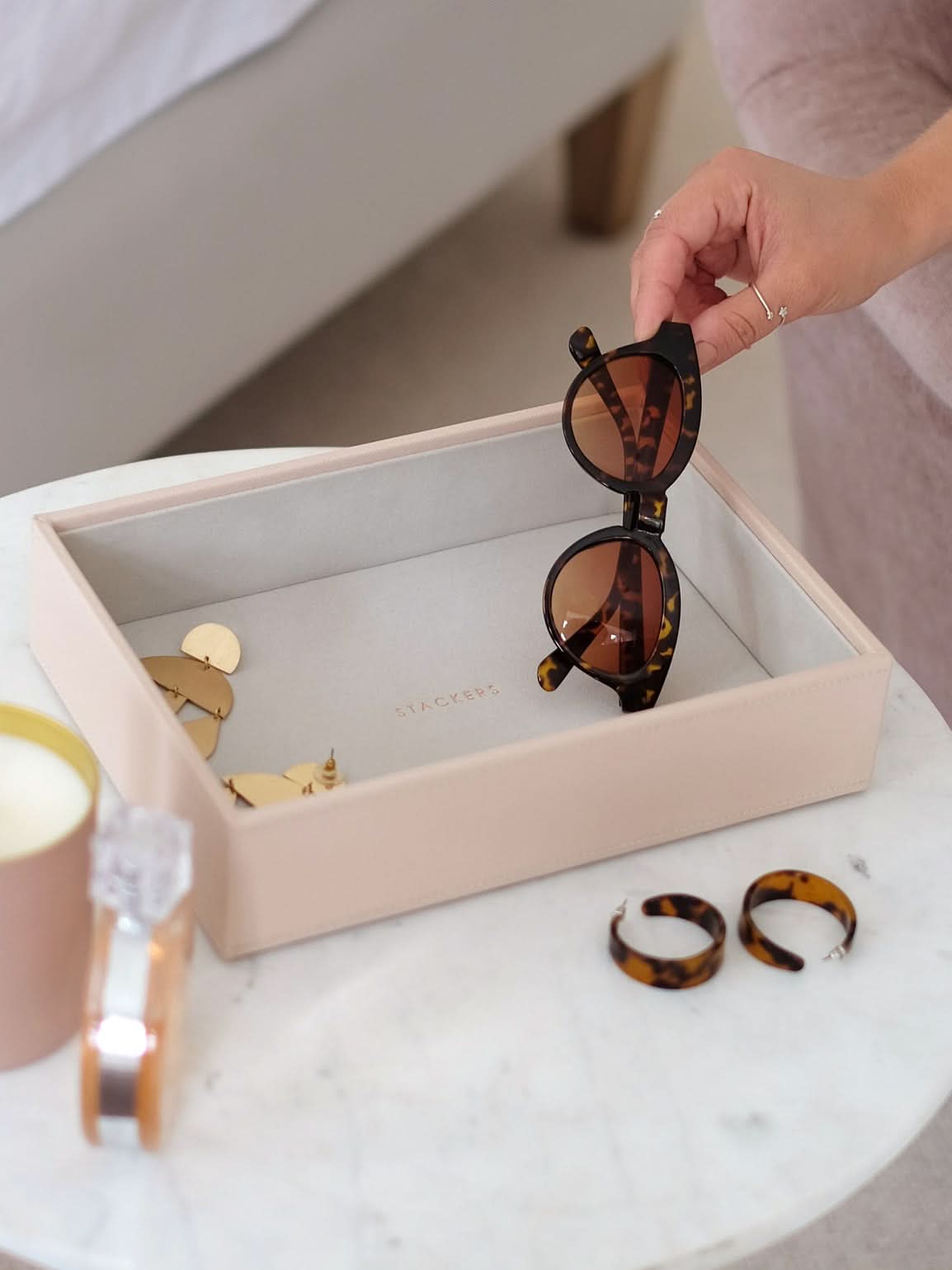 Stackers diepe Sieradenlaag voor Klassieke Juwelendoos Roze - Mystackers