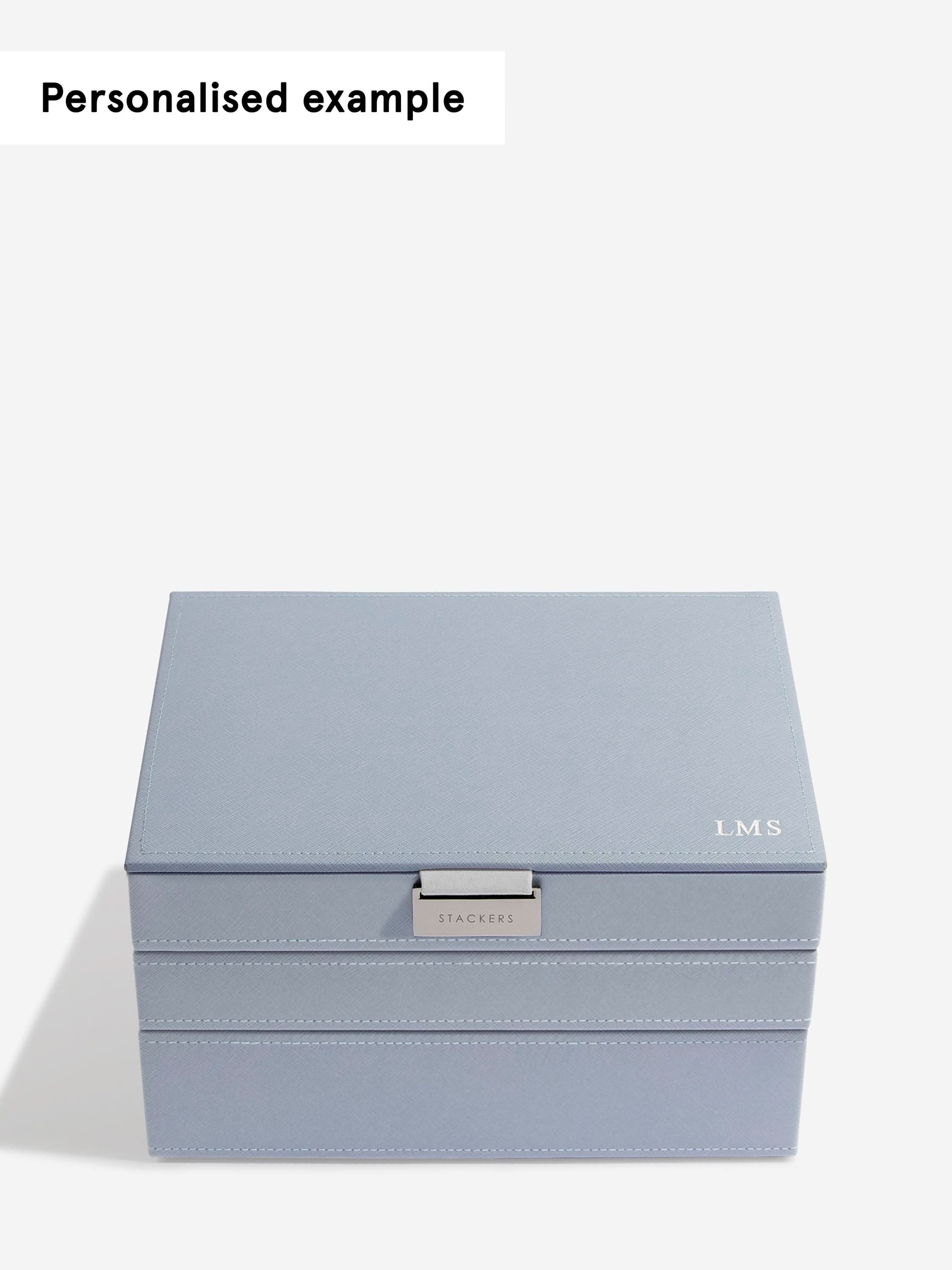 Stackers Klassieke Juwelendoos Set van 3 Blauw - Mystackers