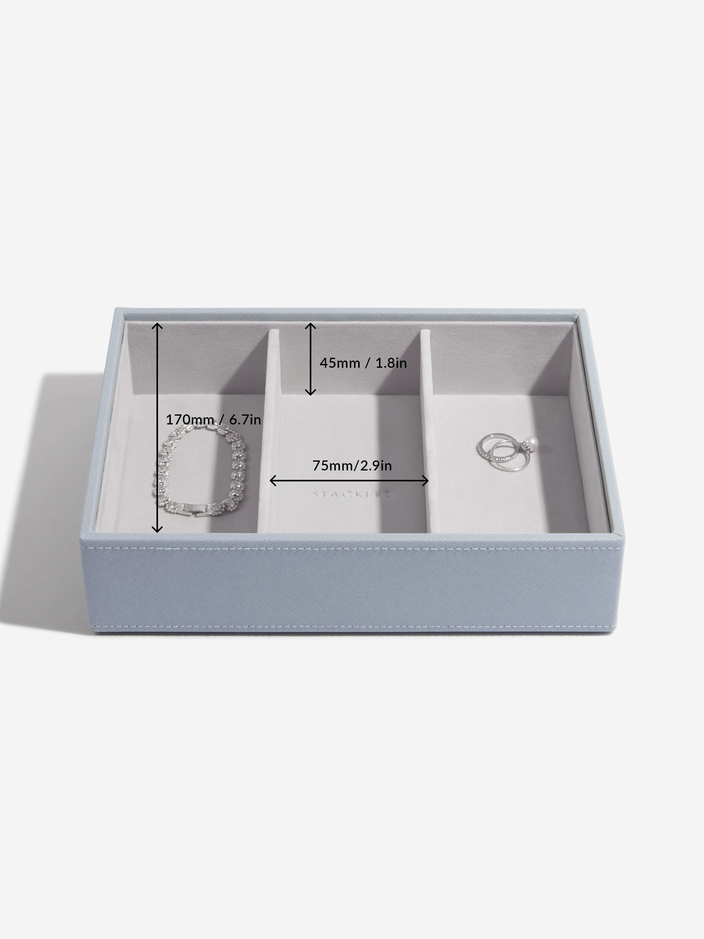 Stackers Klassieke Juwelendoos Set van 3 Blauw - Mystackers