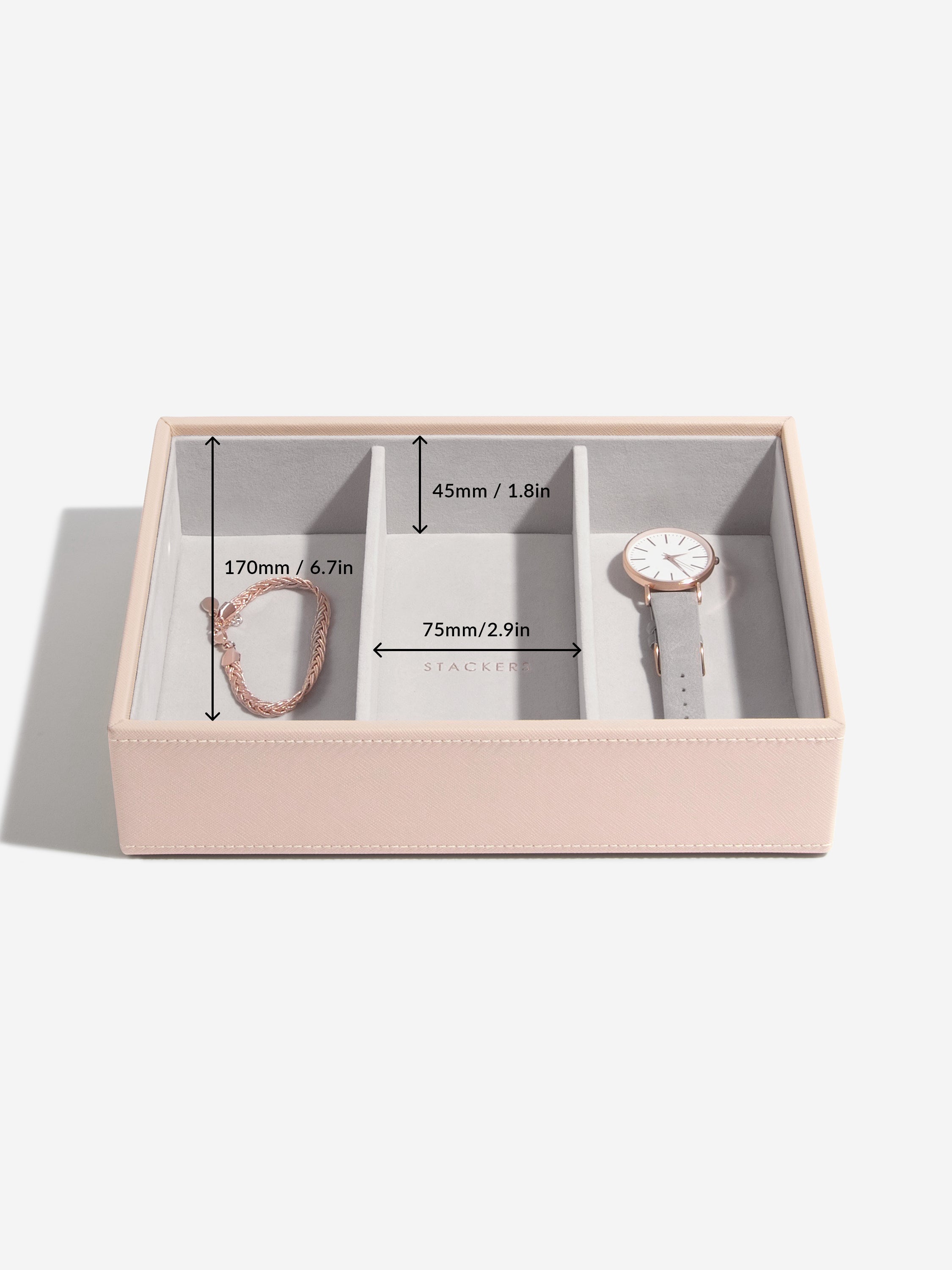 Stackers Classic Boîte à Bijoux Lot de 3 Rose