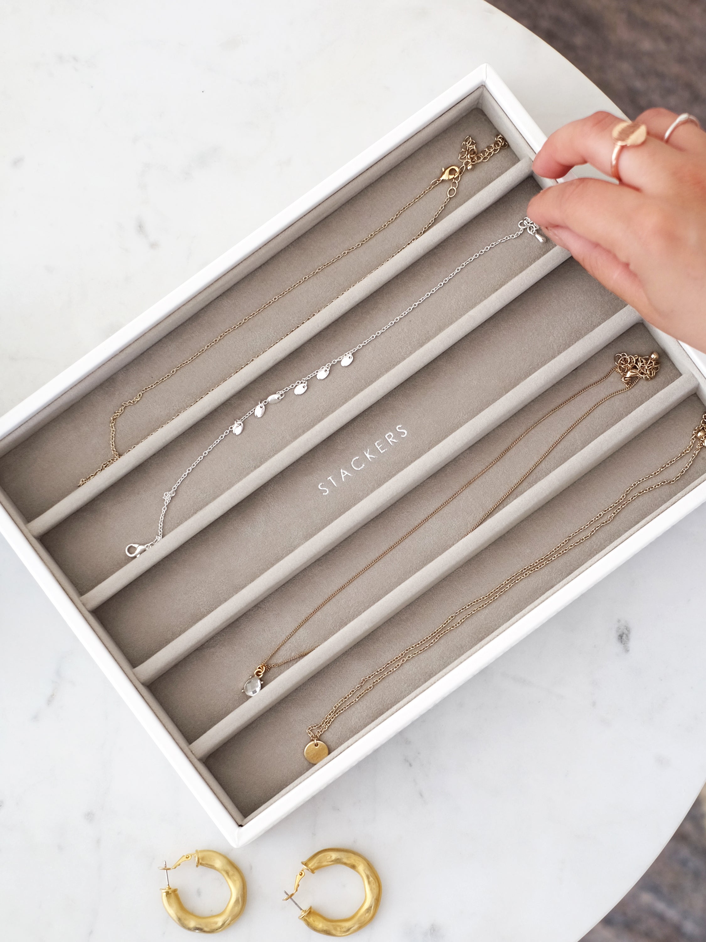 Stackers Necklace Layer for Classic Jewellery Box White