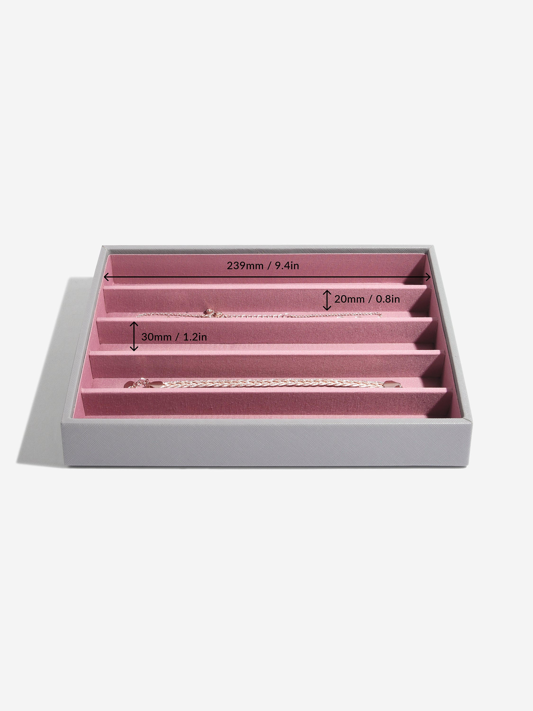 Stackers Necklace Layer for Classic Jewellery Box Grey & Pink