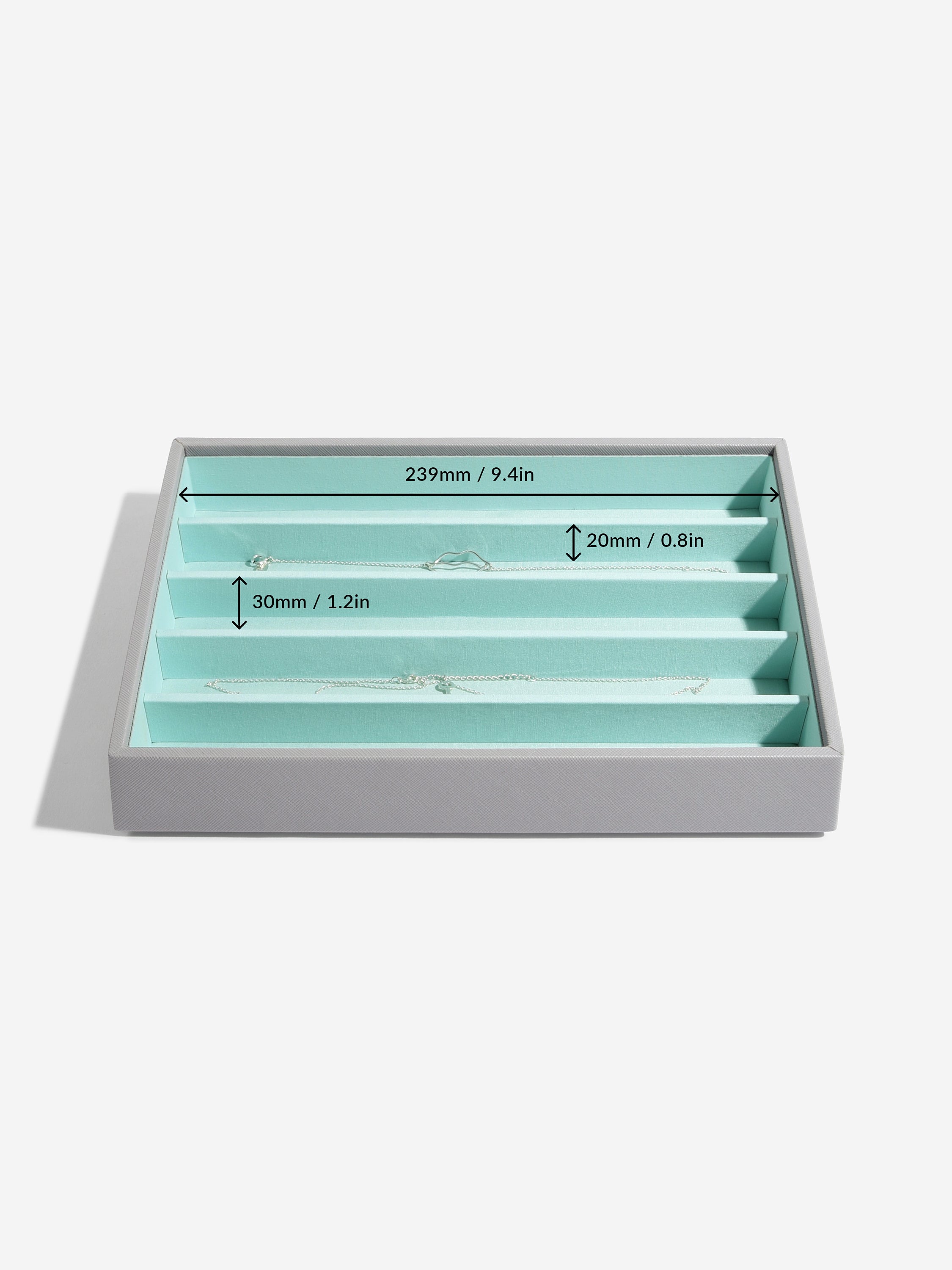 Stackers Necklace Layer for Classic Jewellery Box Grey & Mint