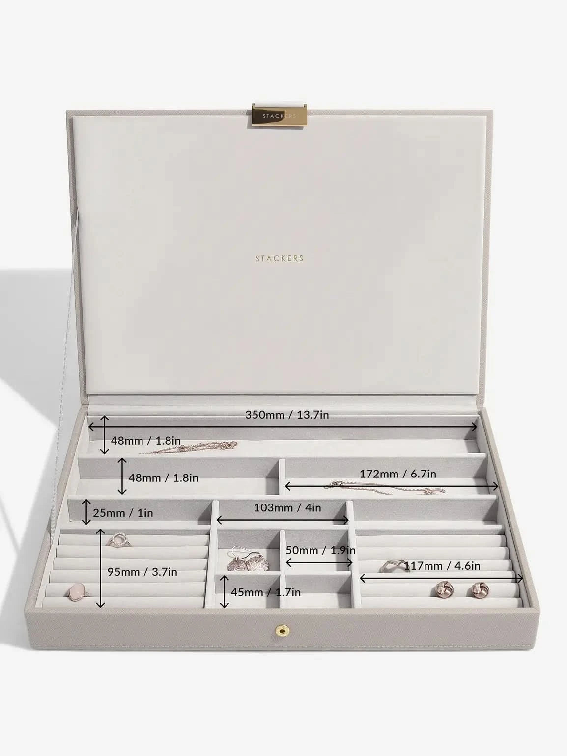 Stackers Deksel voor XL Juwelendoos Taupe - Mystackers