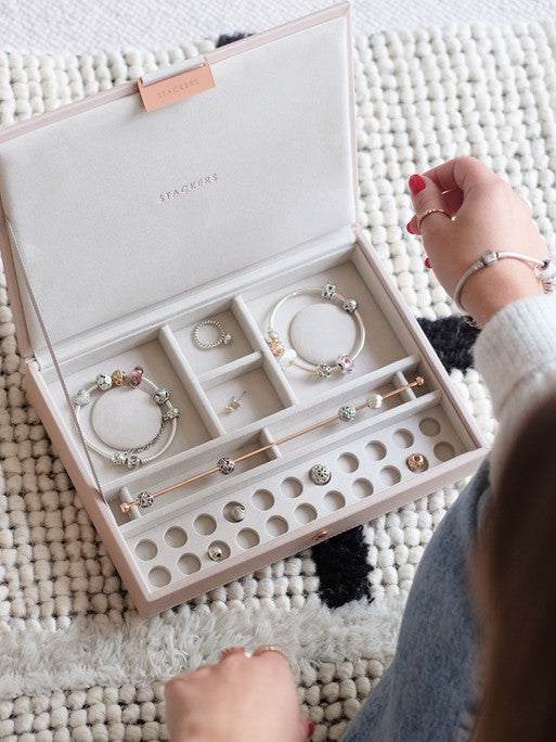 Couvercle à breloques Stackers pour boîte à bijoux classique rose