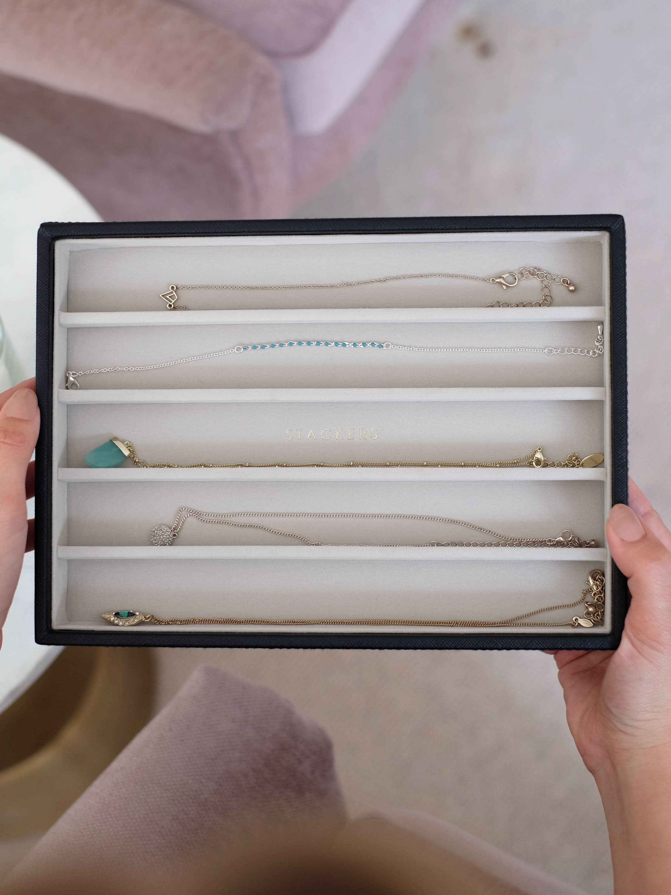 Stackers Halskettingenlaag voor Klassieke Juwelendoos Zwart - Mystackers