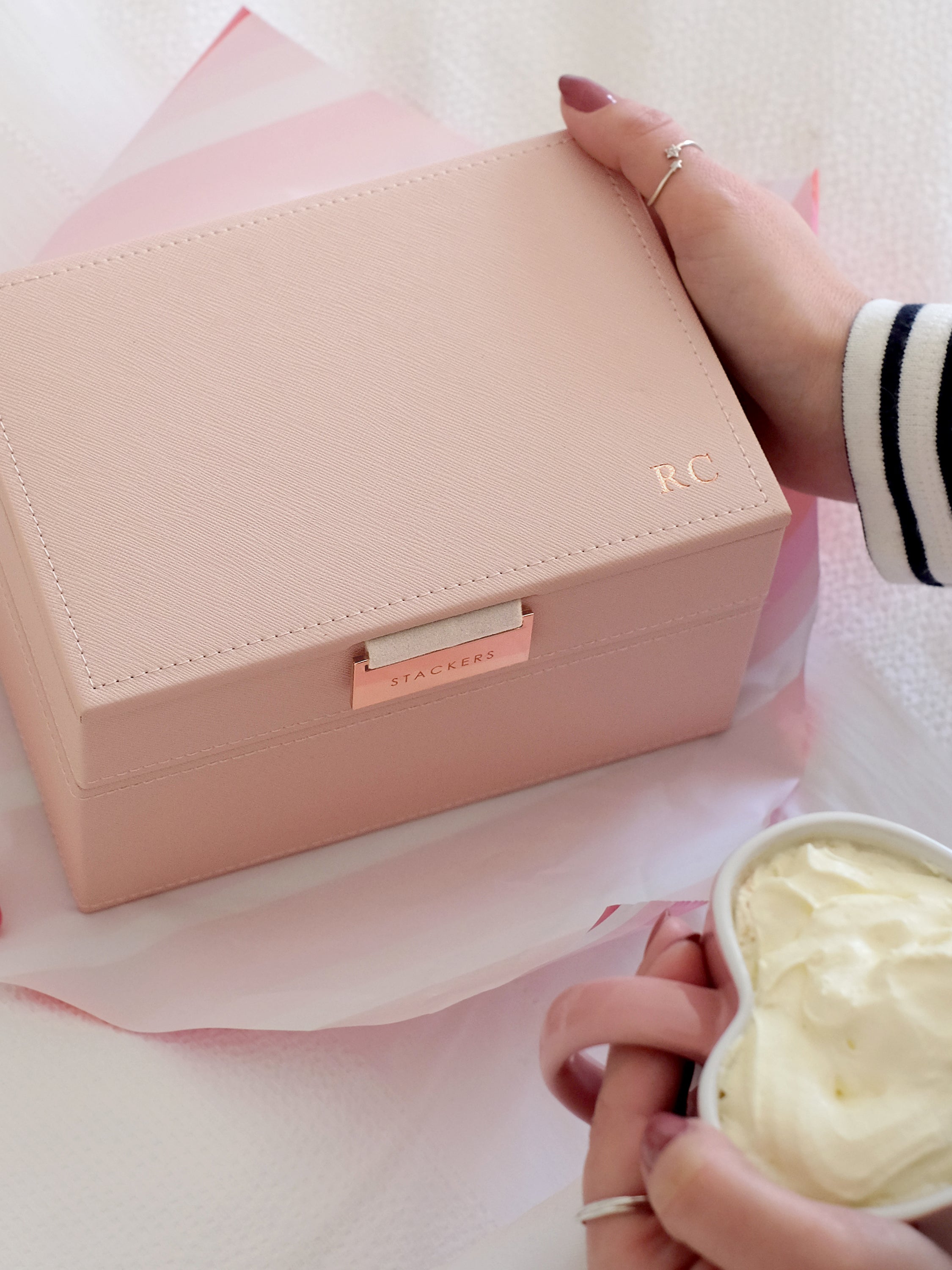 Stackers Mini Boîte à Bijoux Lot de 2 Rose