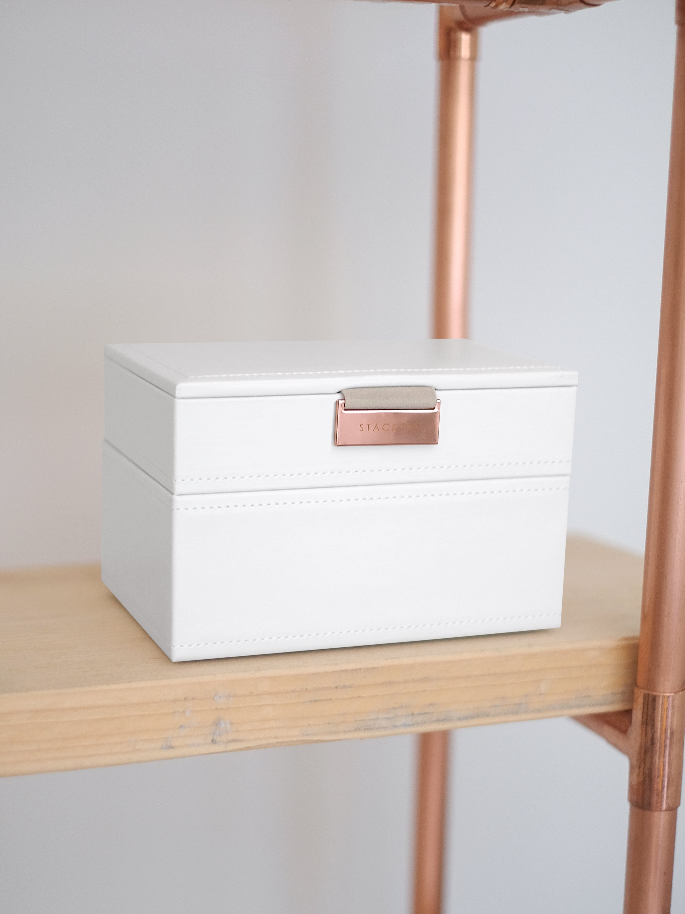 Stackers Mini Boîte à Bijoux Lot de 2 Blanc & Rose